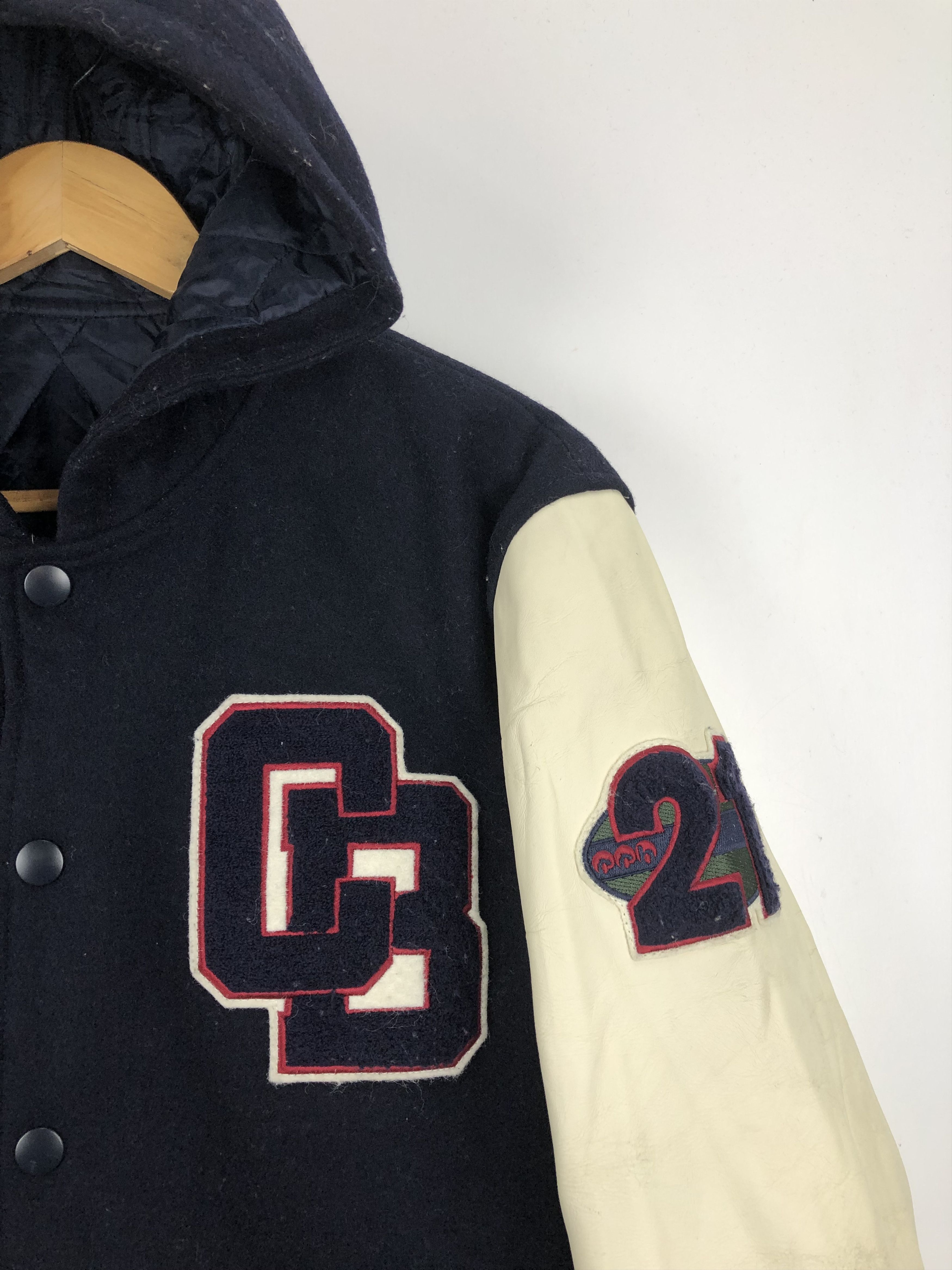 Comme Ca Ism Vintage Comme Ca Boys Wool Leather Varsity Hoodie V0381 Size US M / EU 48-50 / 2 - 5 Thumbnail