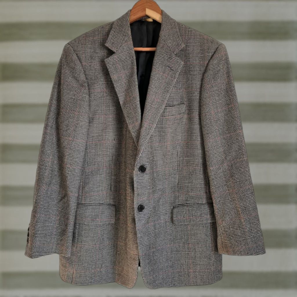 Brooks Brothers Brooks Brothers Blazer Jacket Men's Wool Plaid 42 Short Brown Loro Piana Zelander Made in Italy Size 42R - 1 Thumbnail