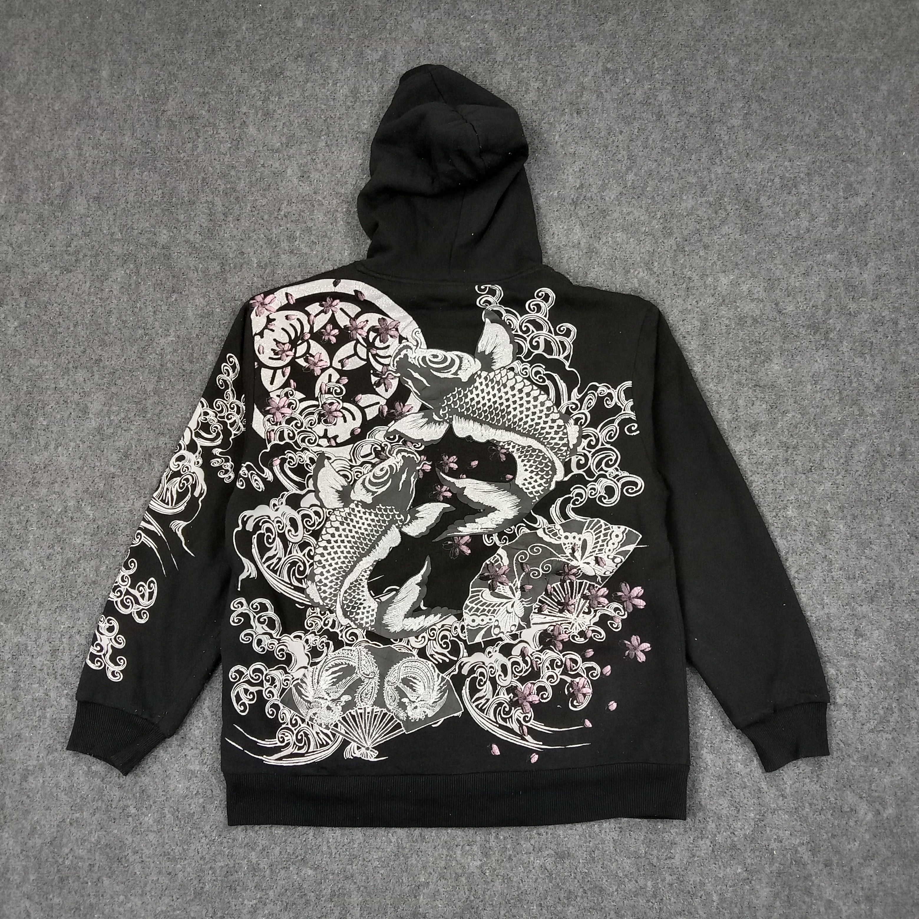 Japanese Brand Sukajan Souvenir Japanese Brand Koi Art Hoodies C237N8 Size US L / EU 52-54 / 3 - 1 Thumbnail