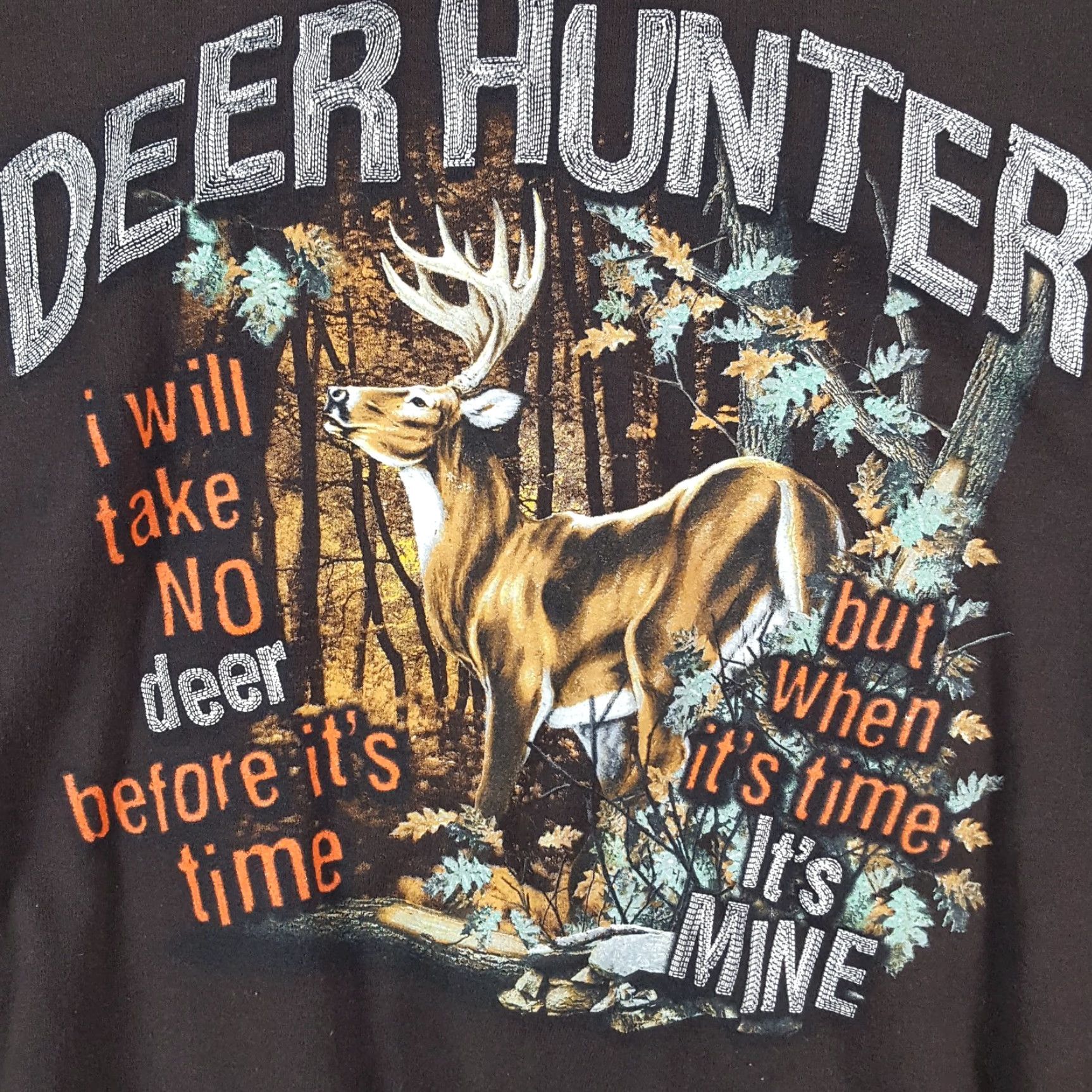 Hunter VINTAGE Puritan Deer Hunter Sweatshirt Pullover Crewneck M Brown cotton blend fleece Men Vintage 90s Outdoor Sports USA University Hunting Size US M / EU 48-50 / 2 - 3 Thumbnail