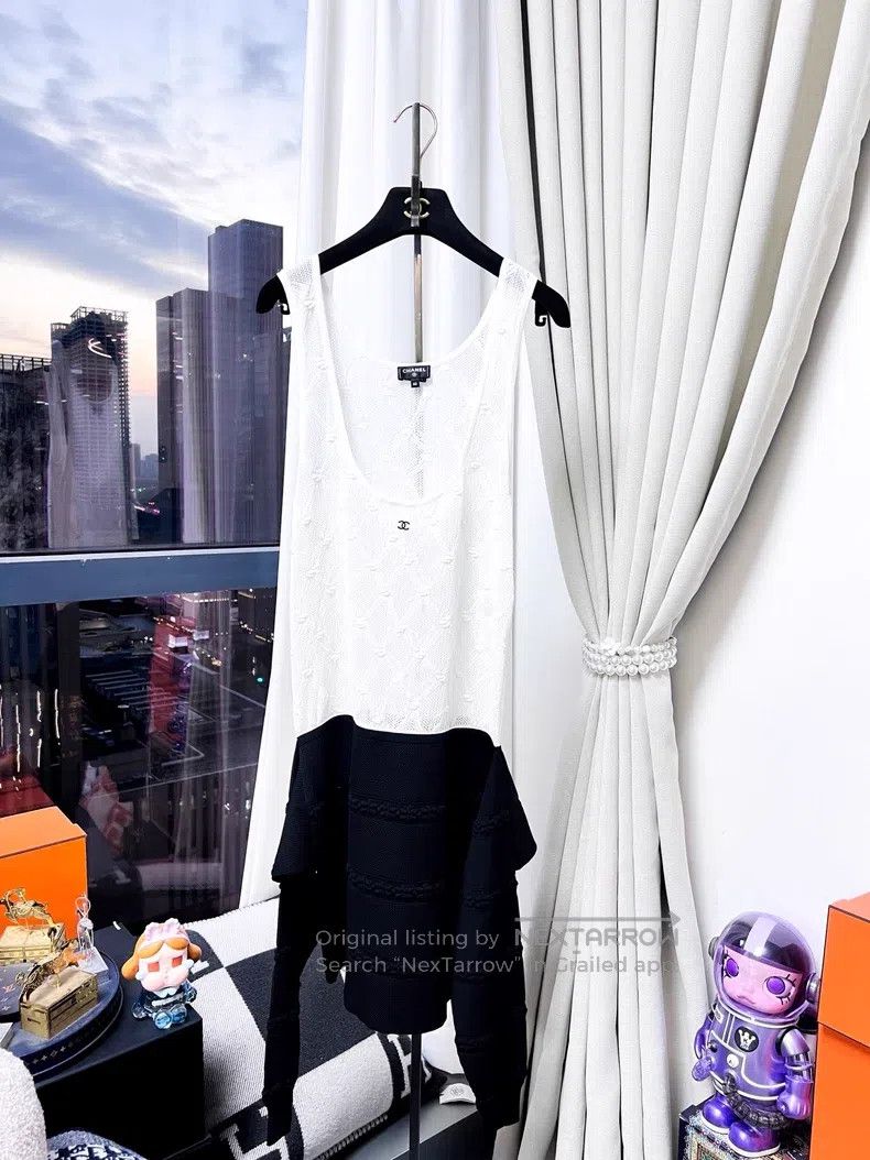 Chanel Chanel Black diamond checkered waisted vest suspender dres Size S / US 4 / IT 40 - 1 Thumbnail