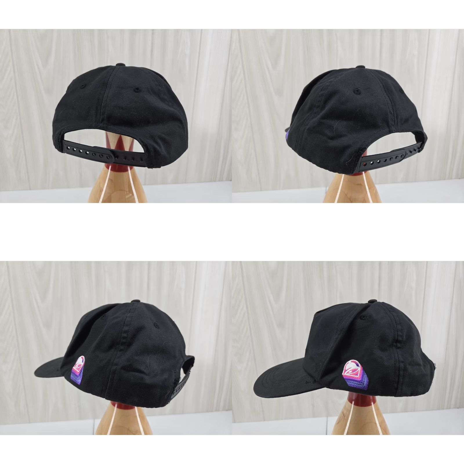 Bell Taco Bell Hat Snapback Cap Family Is Everything Black Employee Purple Pink Logo Men Adjustable Baseball Cap Size ONE SIZE - 8 Thumbnail