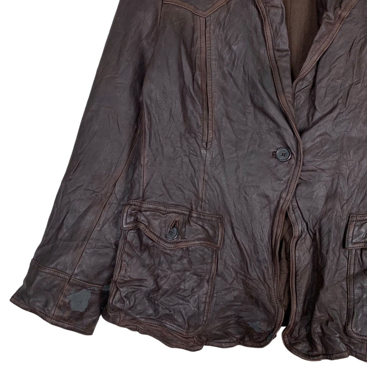 Japanese Brand 1969 AUTHENTIC DENIM Spring 03 Cow Leather Jacket #0366-C17 Size US XL / EU 56 / 4 - 3 Thumbnail