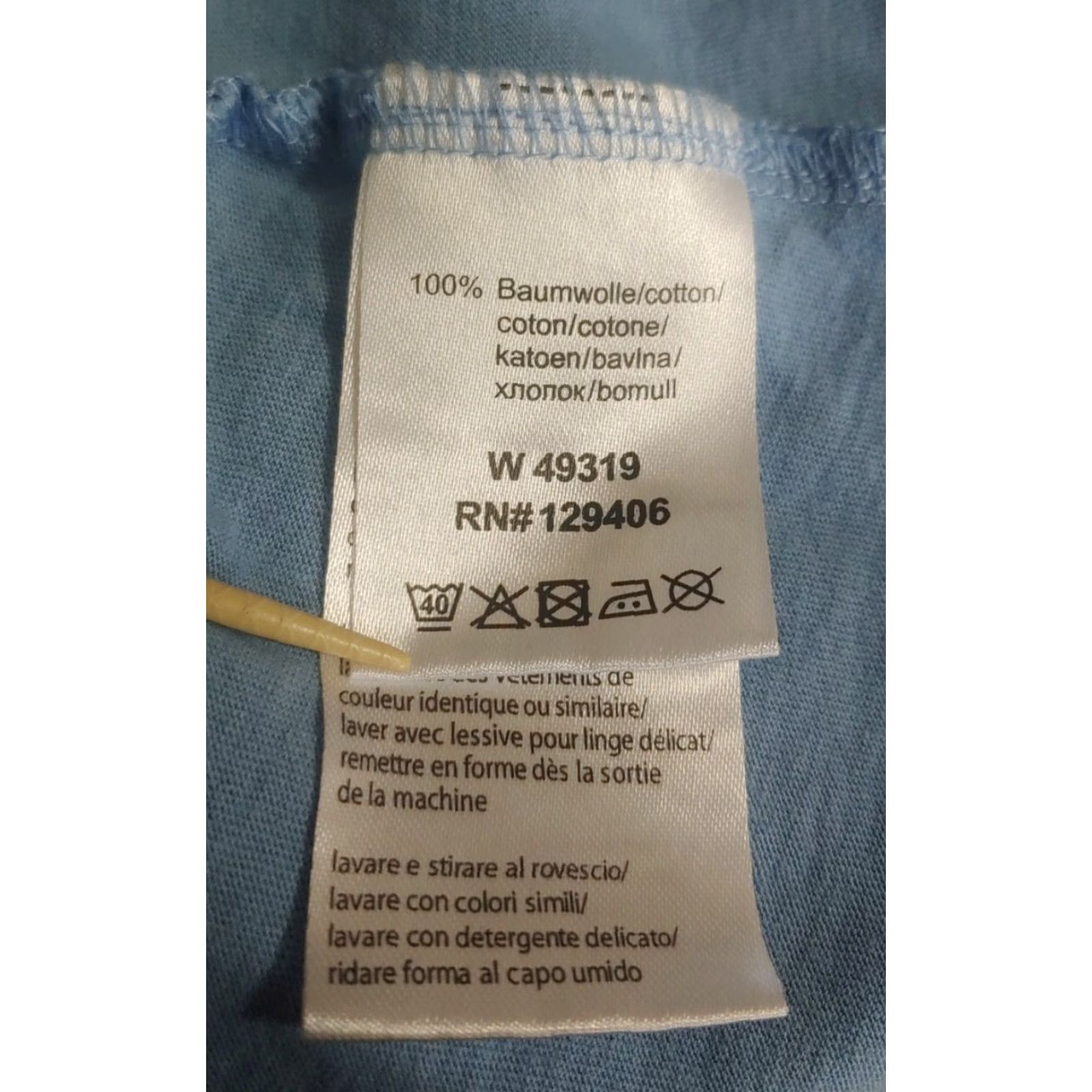 GmbH AProductZ GmbH Blouse Tunic Blue Pullover V-Neck Roll Tab Sleeve 16 Womens Regular Size 16 Blue Cotton Slit Casual Adults Mens Womens Size XXL / US 16-18 / IT 52-54 - 4 Thumbnail