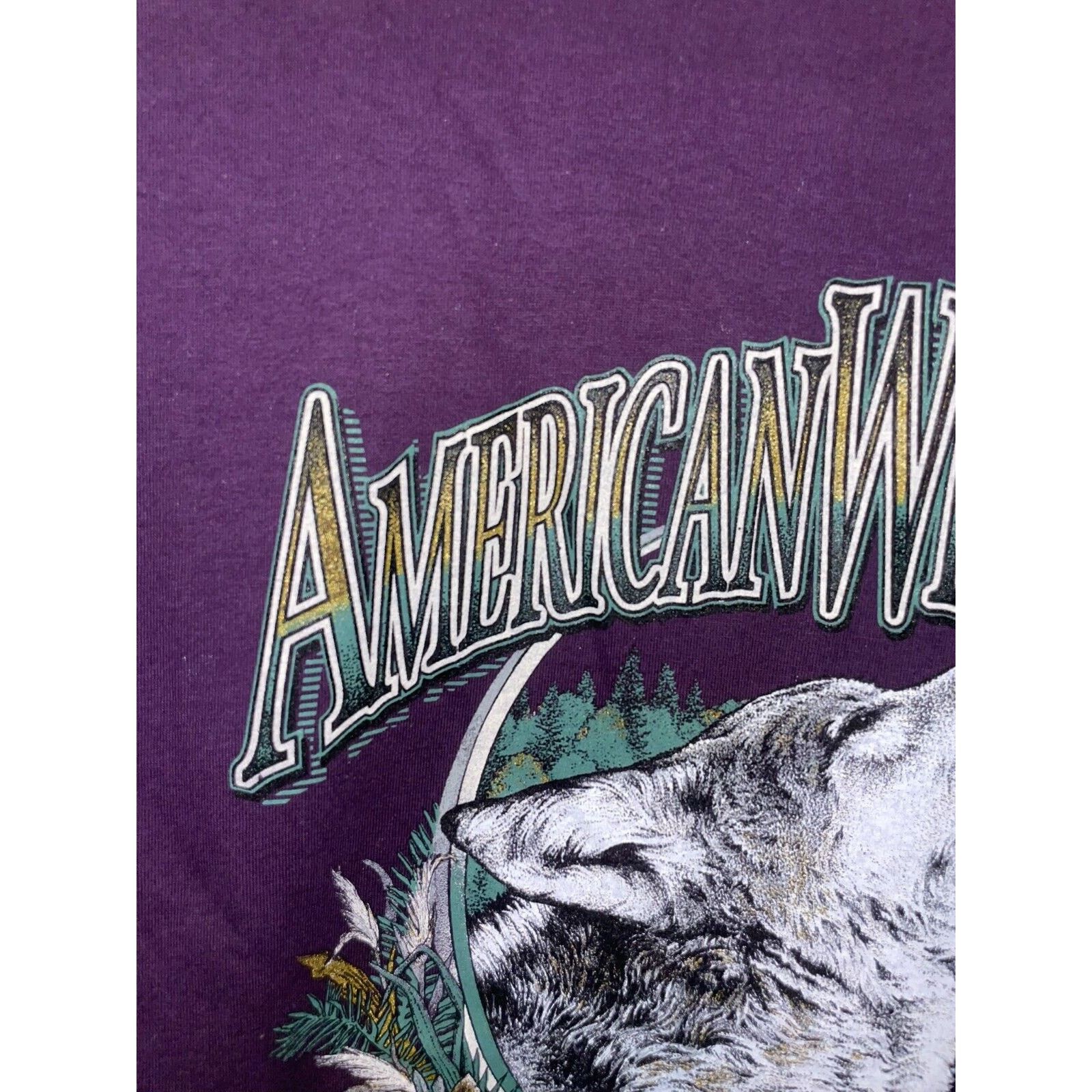 Jerzees Vintage Wolf Shirt Bushkill Falls Animal American Tee 90s 2X Size US XXL / EU 58 / 5 - 3 Thumbnail