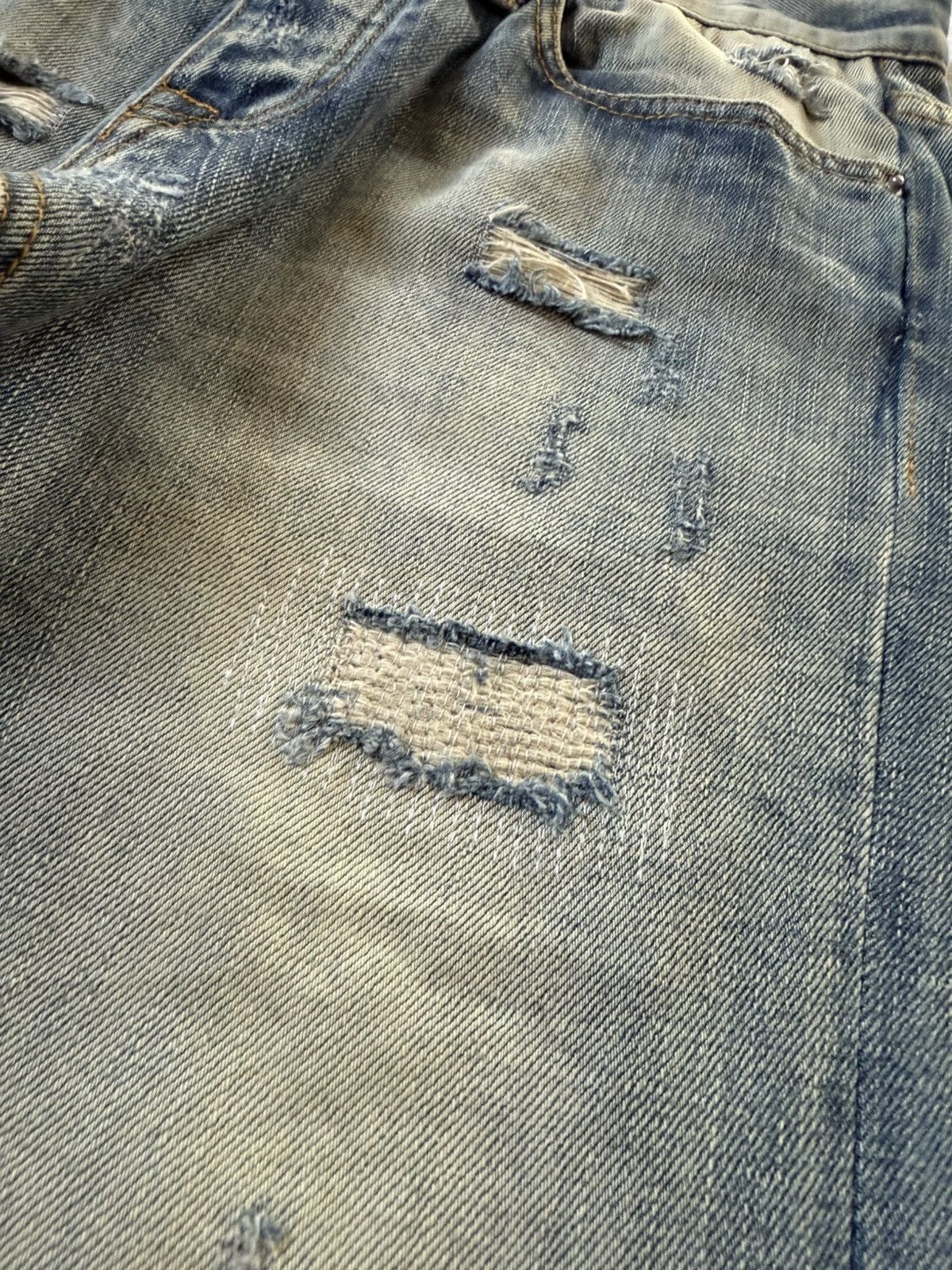 Japanese Brand Mnml Boro Distressed Repaired Skinny Jeans Size US 30 / EU 46 - 8 Thumbnail