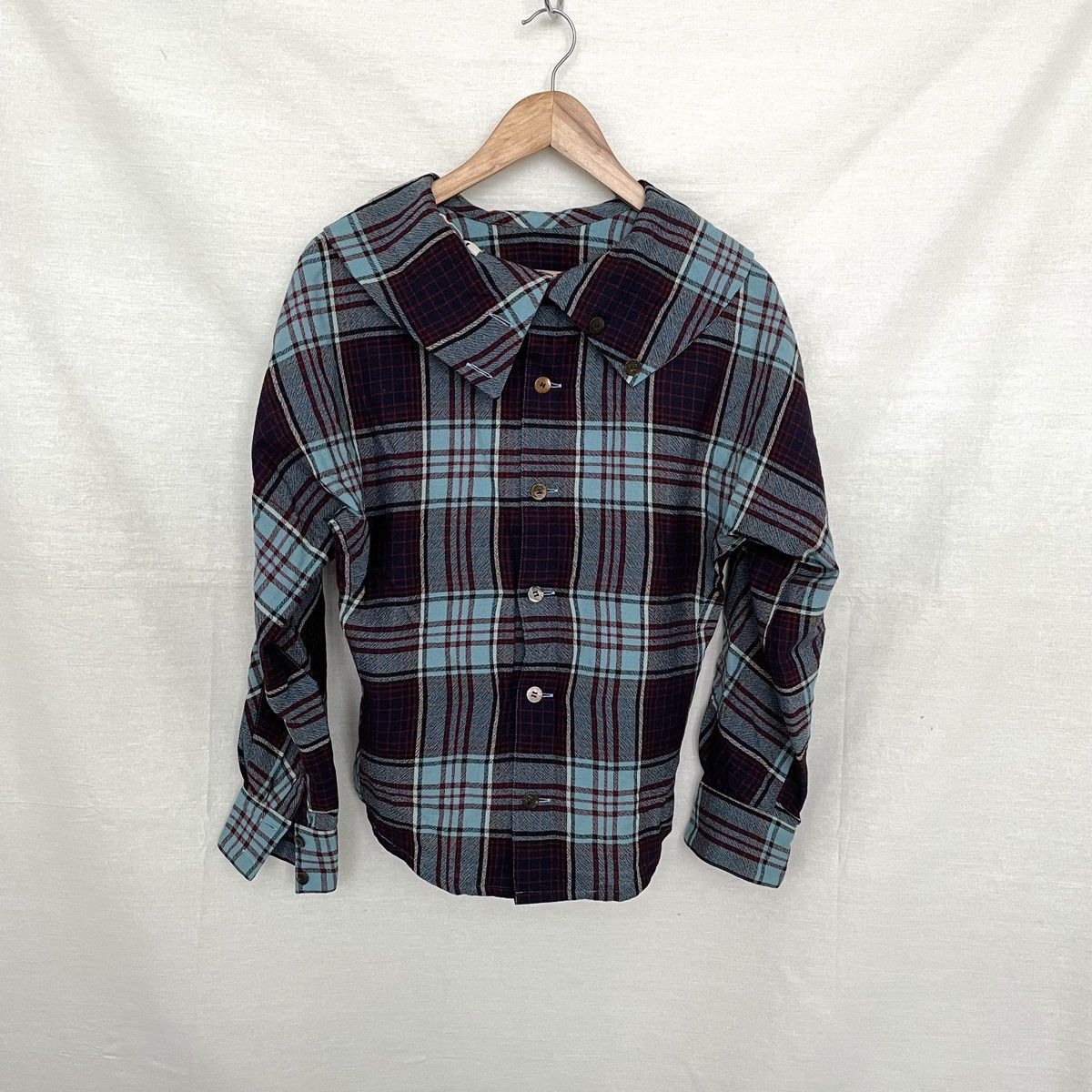 Issey Miyake IS Issey Miyake Sport Archival Clothing Wool Blouse Plaid Size S / US 4 / IT 40 - 1 Thumbnail