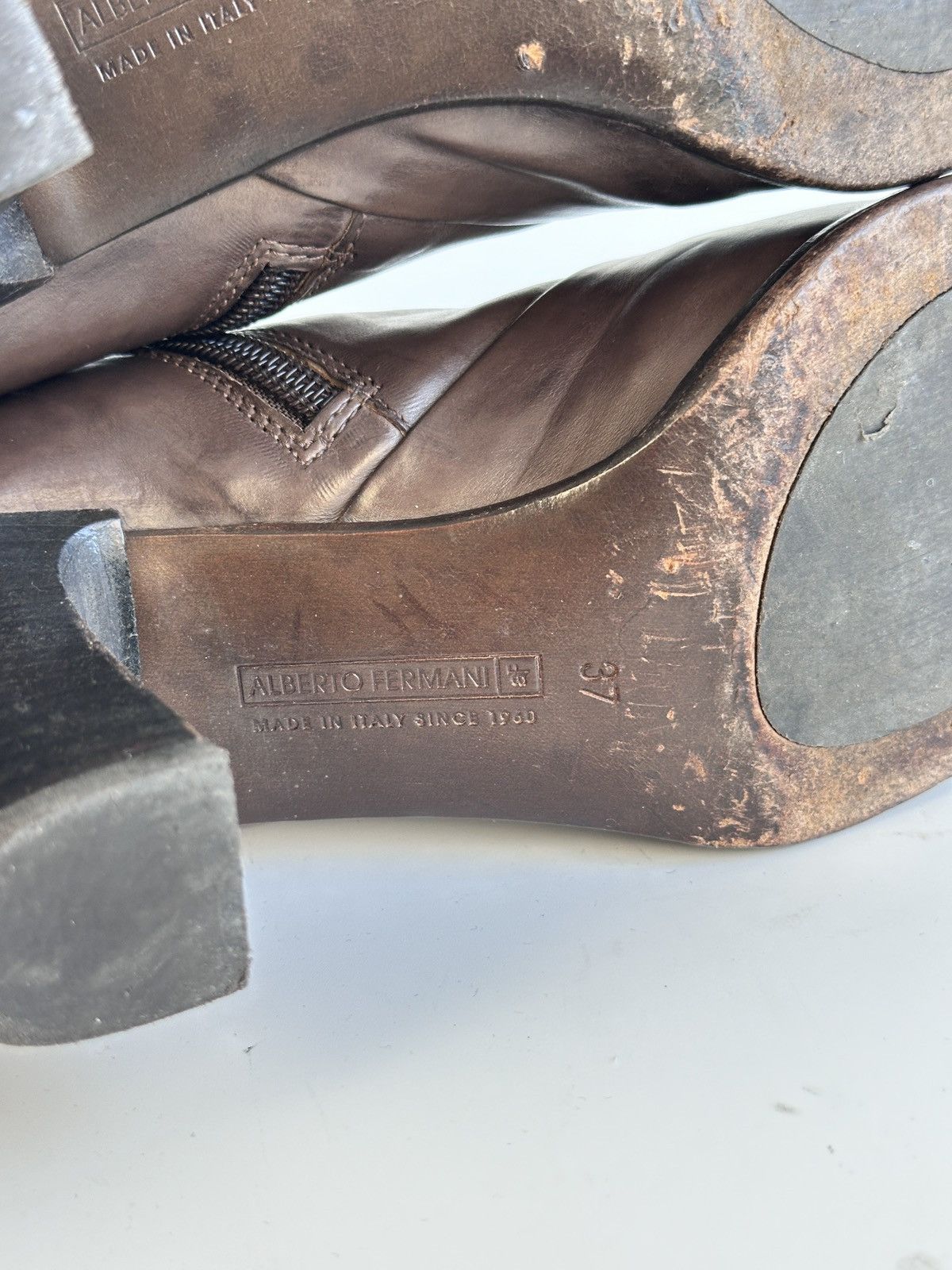 Other Alberto Fermani Brown Leather Ankle Boots Heels Size 37 Size US 7 / IT 37 - 9 Thumbnail