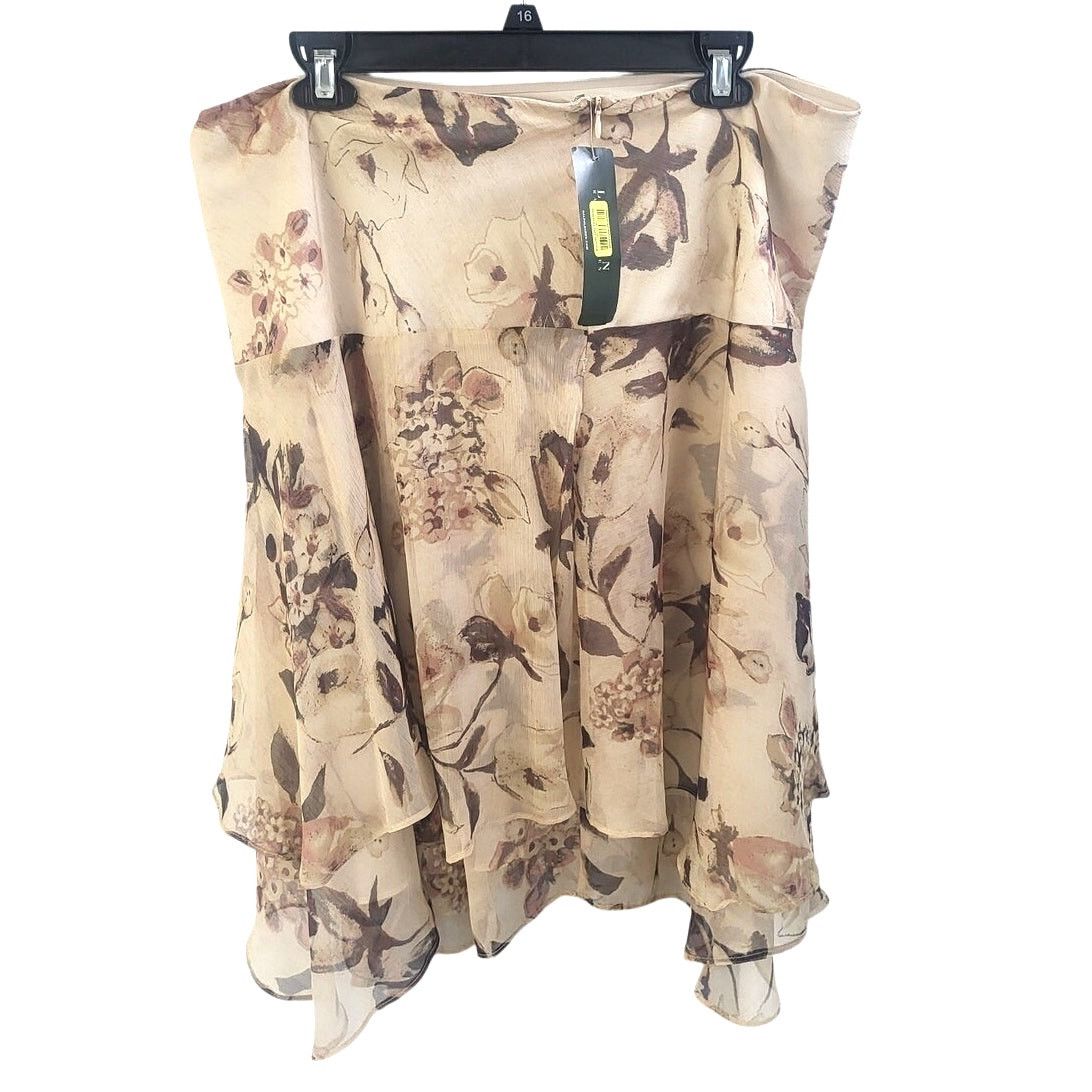 Lauren Ralph Lauren NWT LAUREN RALPH LAUREN FLORAL RUFFLED GEORGETTE SKIRT-Sz 16 Size 38" / US 16 / IT 52 - 3 Thumbnail