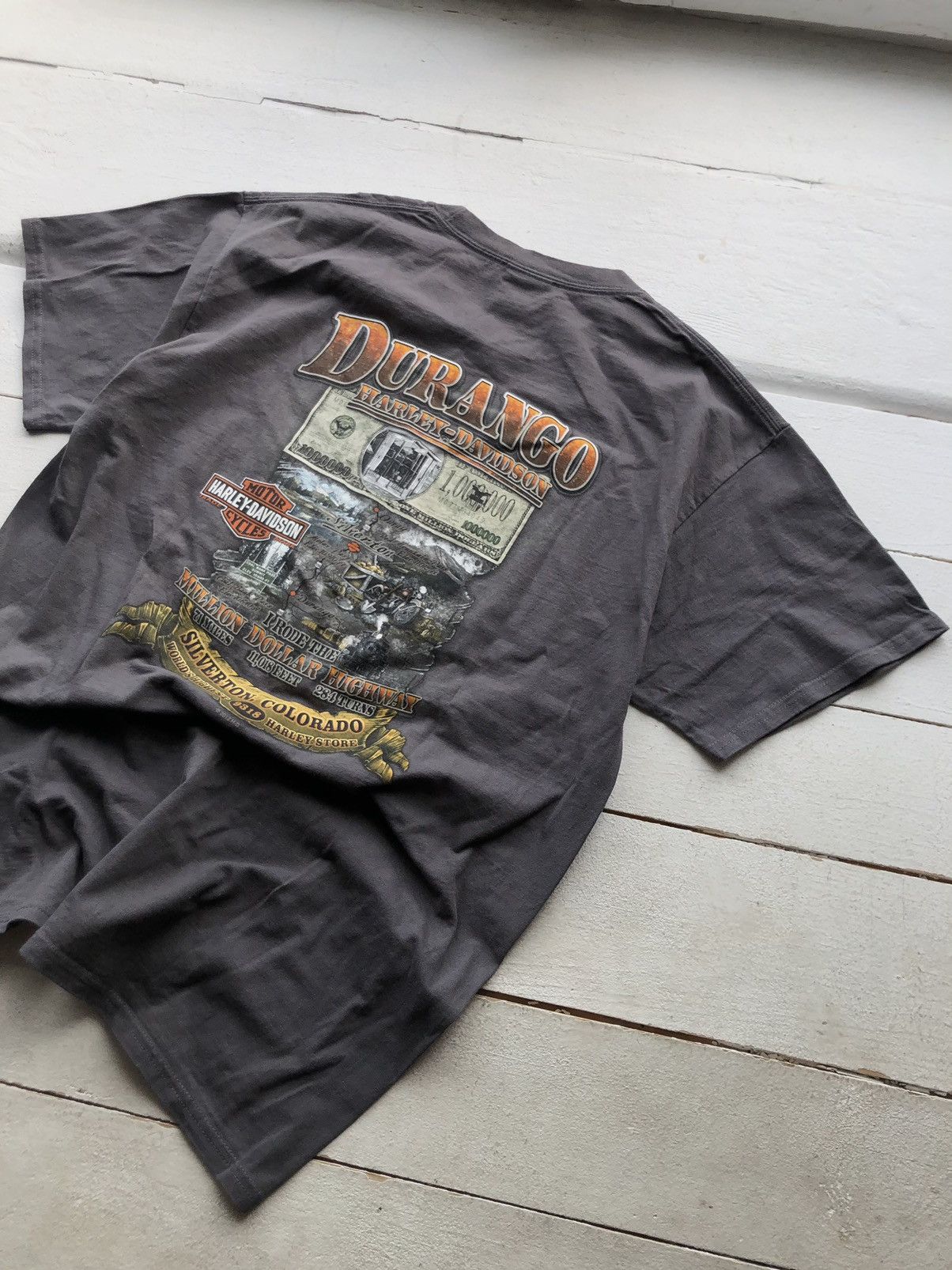 Harley Davidson Vintage T shirt Harley-Davidson One Million Dollars Durango Size US L / EU 52-54 / 3 - 2 Thumbnail