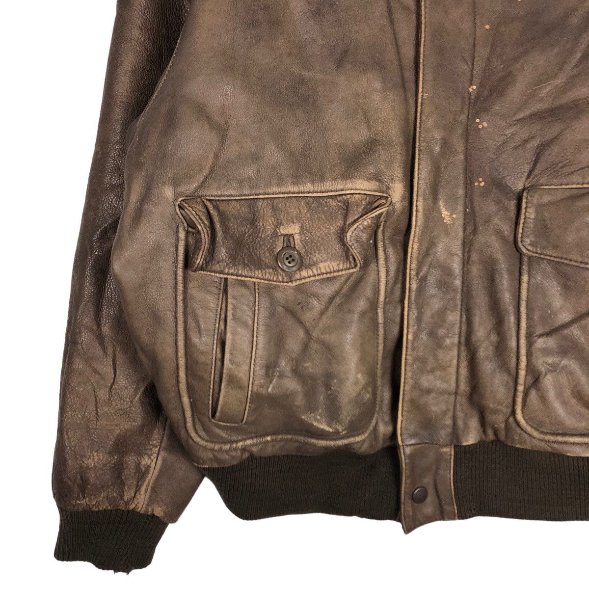 Japanese Brand 🔥Vtg Genuine Leather Jacket Bomber Harajuku Mother Map Size US L / EU 52-54 / 3 - 4 Thumbnail