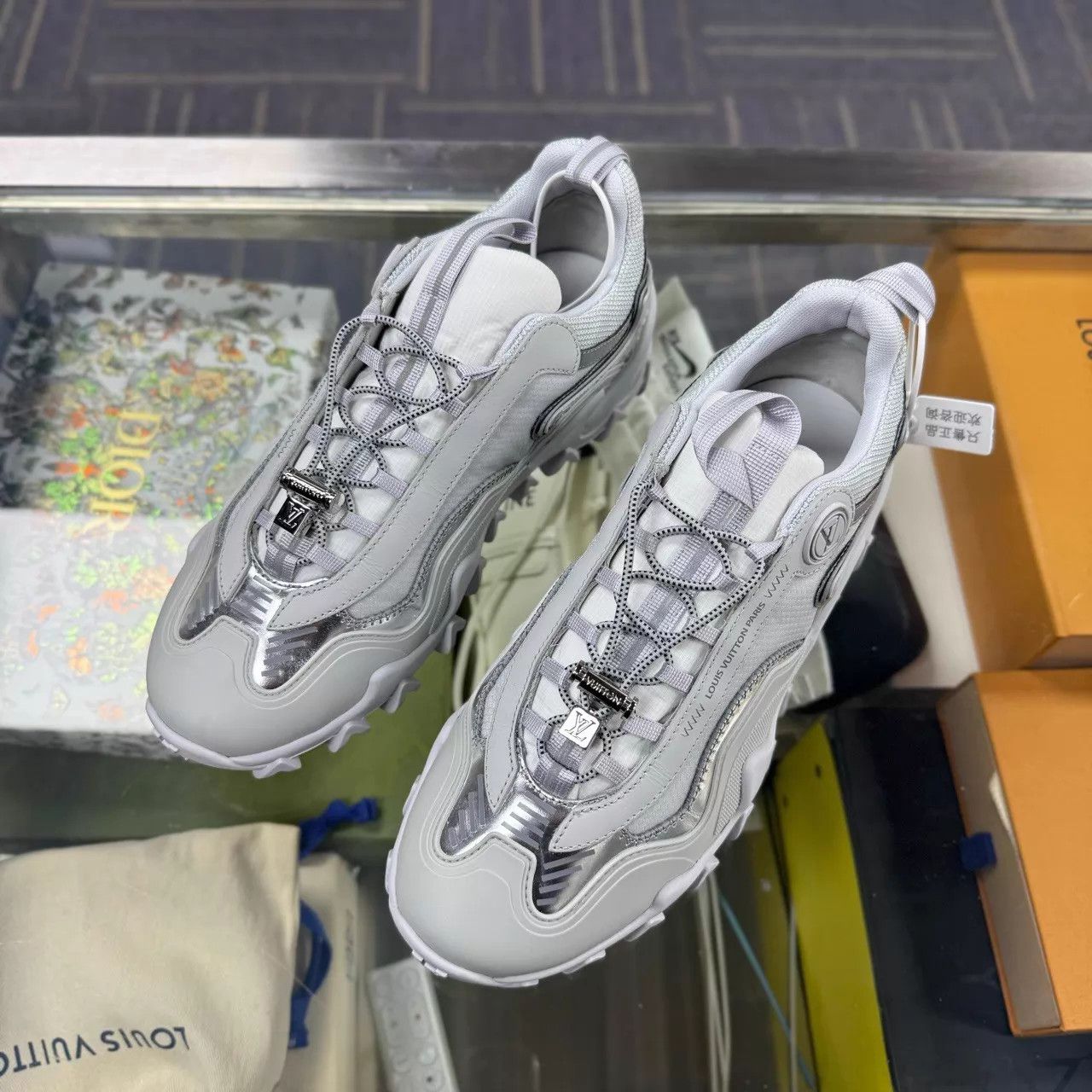 Louis Vuitton LV RUCH Gray Silver 36 Sneakers Size US 5.5 / IT 35.5 - 1 Thumbnail