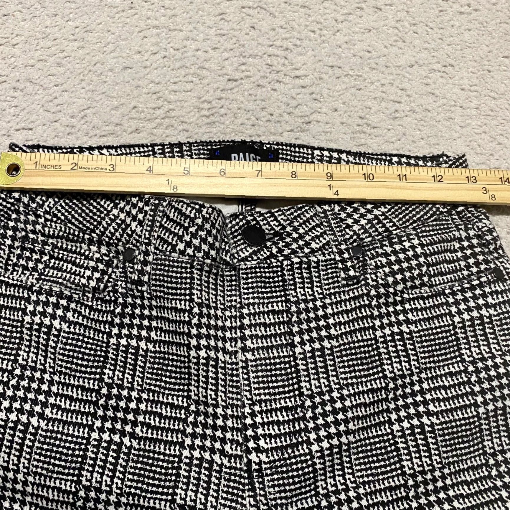 Paige Paige Pants Womens Sz 27 Black Plaid Check Ankle Mid Rise Ultra Skinny Stretch Size 27" / US 4 / IT 40 - 5 Thumbnail
