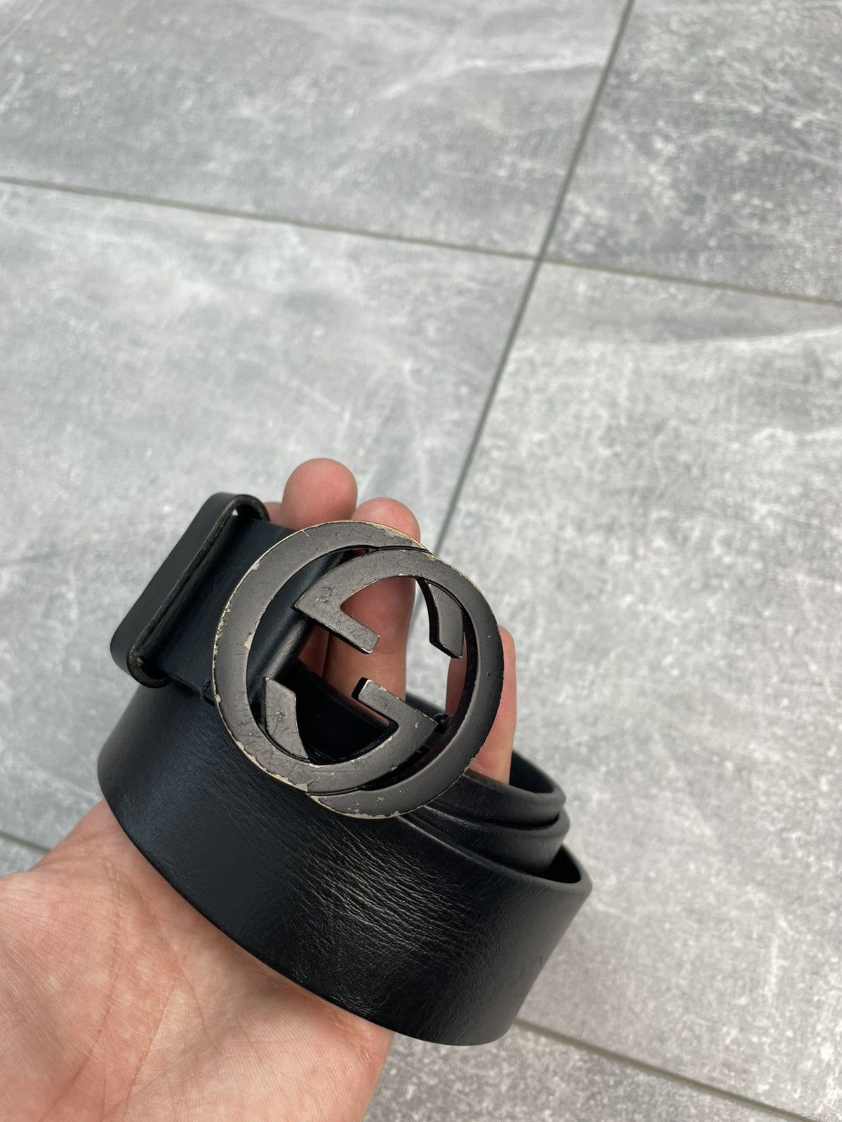 Gucci Gucci GG Leather Belt Black Size ONE SIZE - 4 Thumbnail