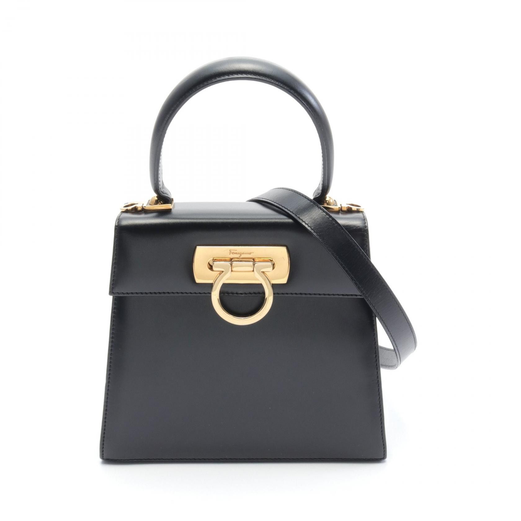 Salvatore Ferragamo Salvatore Ferragamo Gancini Leather Handbag Leather Handbag AQ-21 2193 in Very Good Condition Size ONE SIZE - 1 Thumbnail