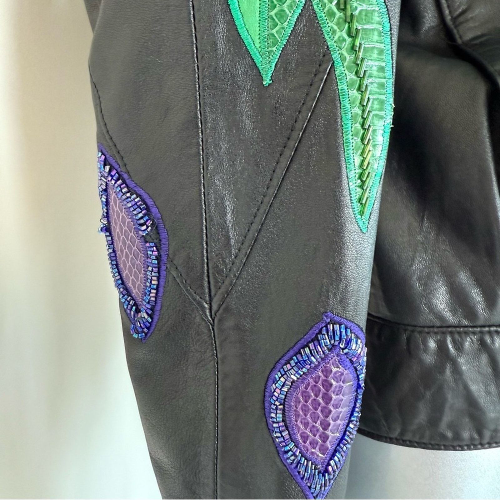 Other ERES iris flower established leather skin jacket size M Size M / US 6-8 / IT 42-44 - 5 Thumbnail