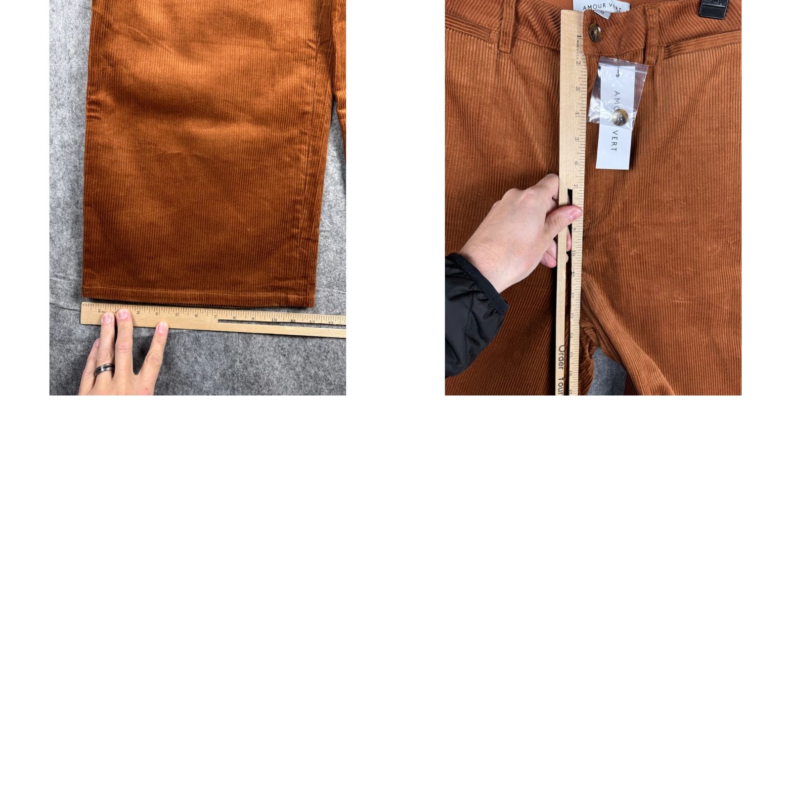 Vintage Amour Vert Pants Women's 12 Brown Wide Leg Utility Corduroy Relaxed NWT Size 34" / US 12 / IT 48 - 8 Thumbnail