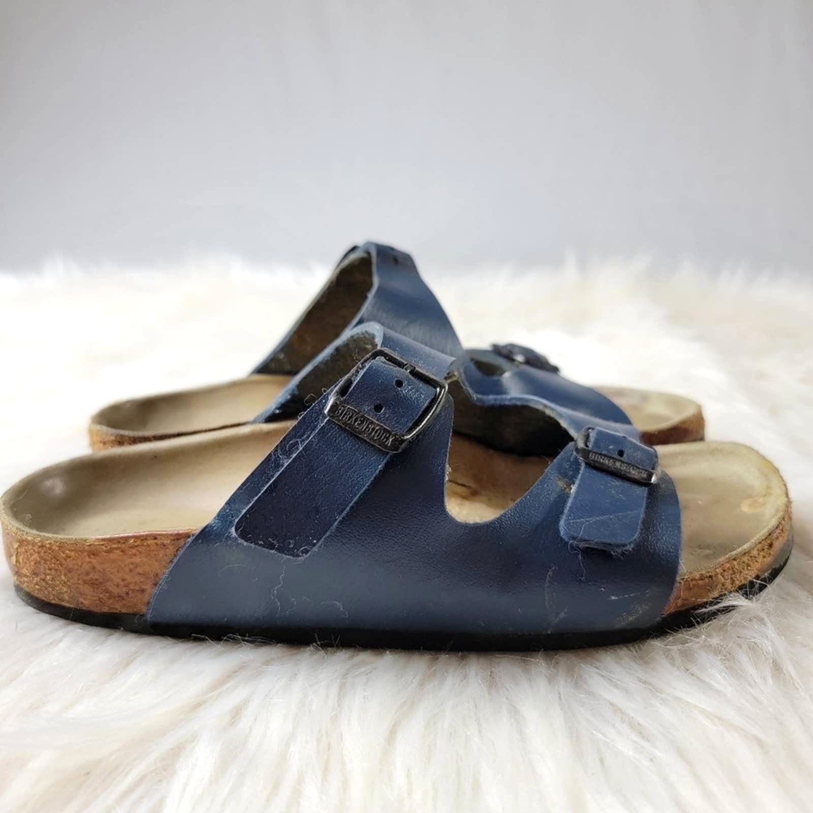 Birkenstock Birkenstock Navy Blue Leather Milano Sandals - 6 Size US 6 / IT 36 - 7 Thumbnail