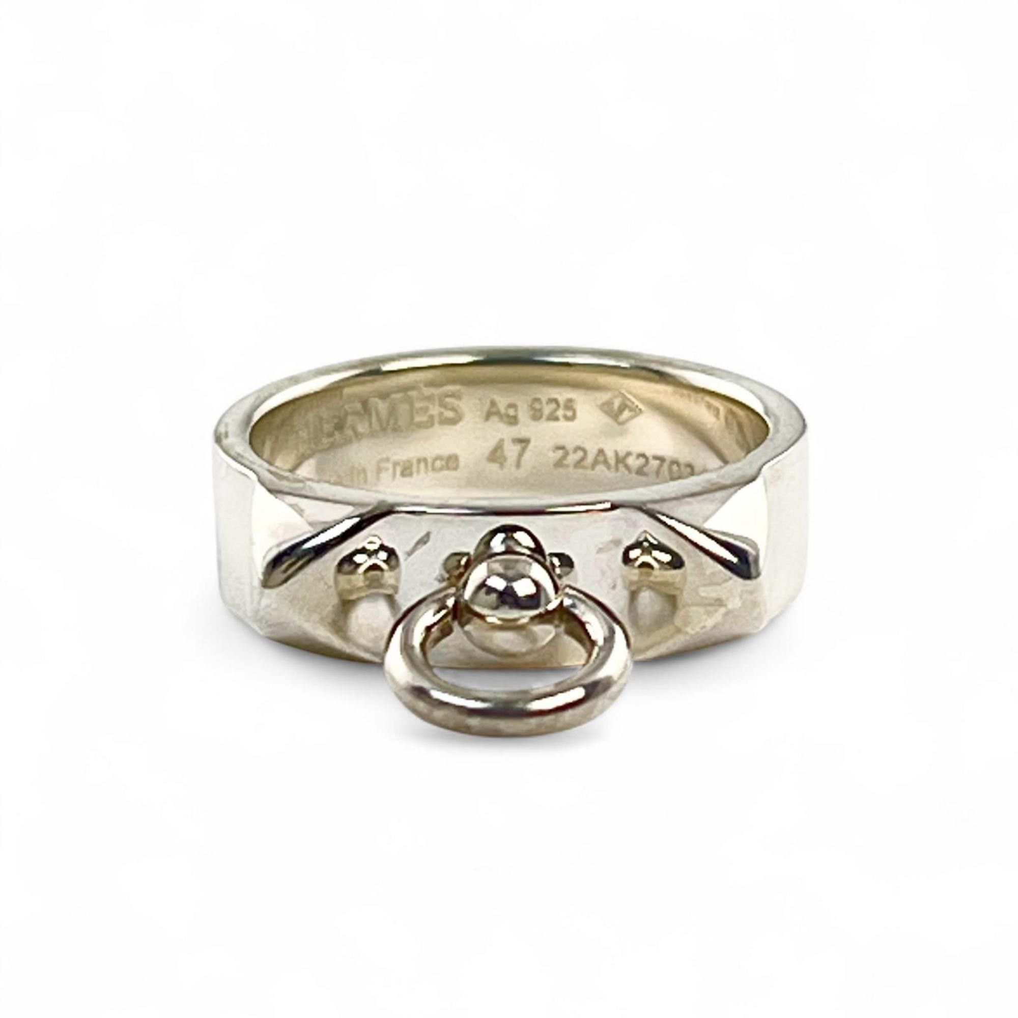 Hermes HERMES Collier de Chien Ring, AG925 Silver, Size 47, Made in France, Women's Size ONE SIZE - 1 Thumbnail