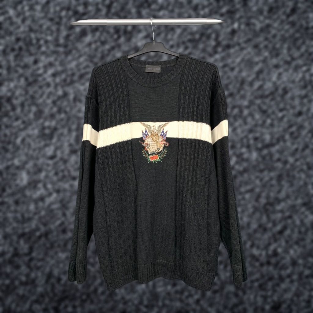 Carlo Colucci Carlo Colucci Mens Vintage Knit Crew Neck Sweater L Black Size US L / EU 52-54 / 3 - 1 Thumbnail