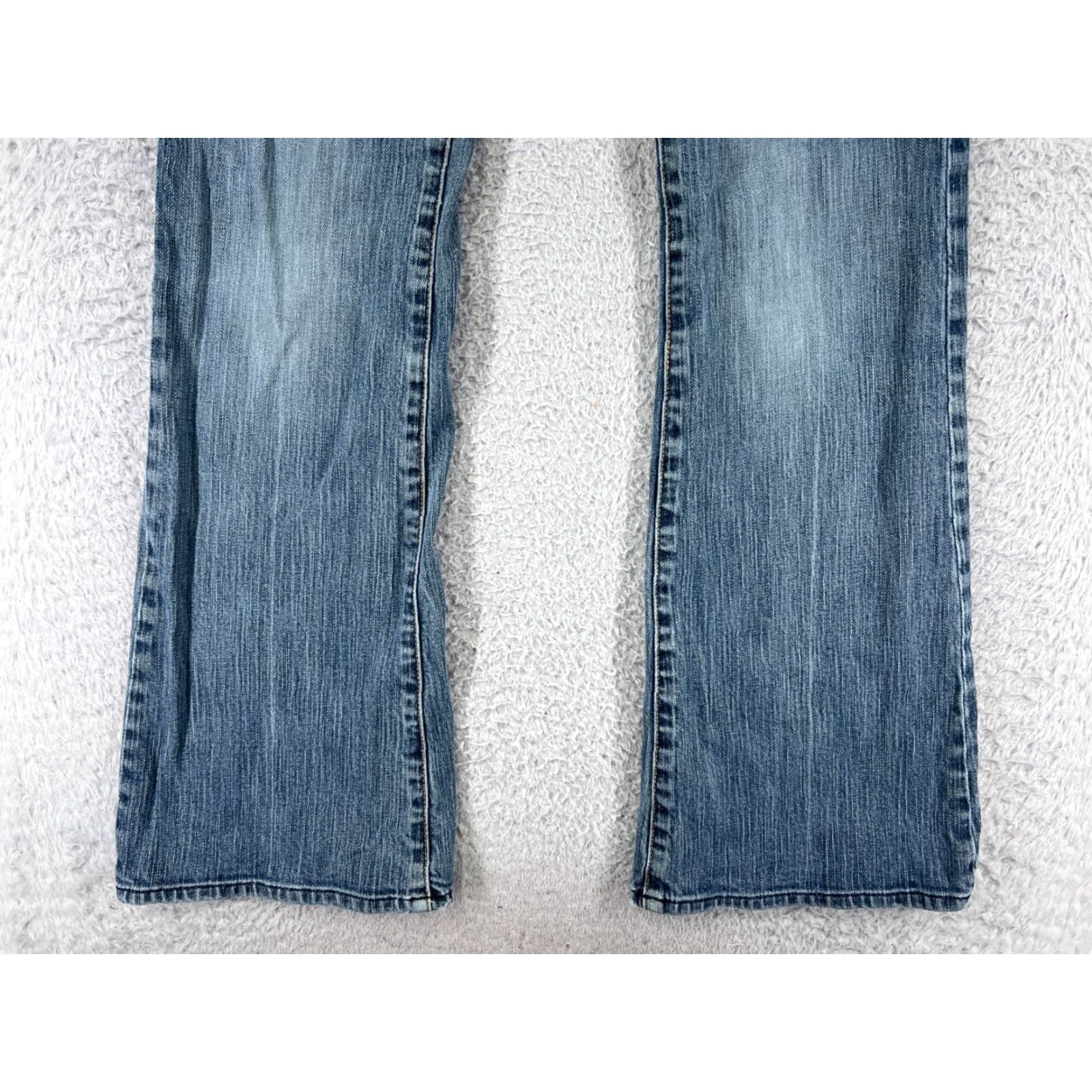 Vintage New York & Company Jeans Women 2 Blue Denim Flared Low Rise 5-Pocket Cotton Blend Denim Blue Size 26" / US 2 / IT 38 - 4 Thumbnail