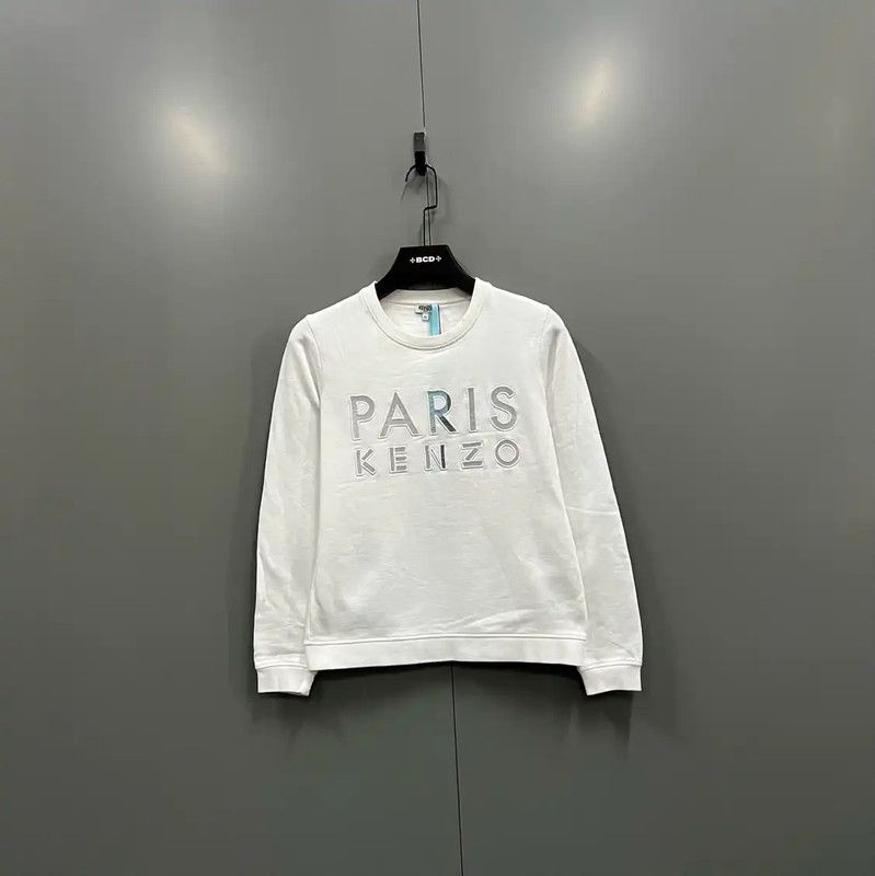 Kenzo KENZO White Logo Long Sleeve Hoodie 0089 Size M / US 6-8 / IT 42-44 - 1 Thumbnail