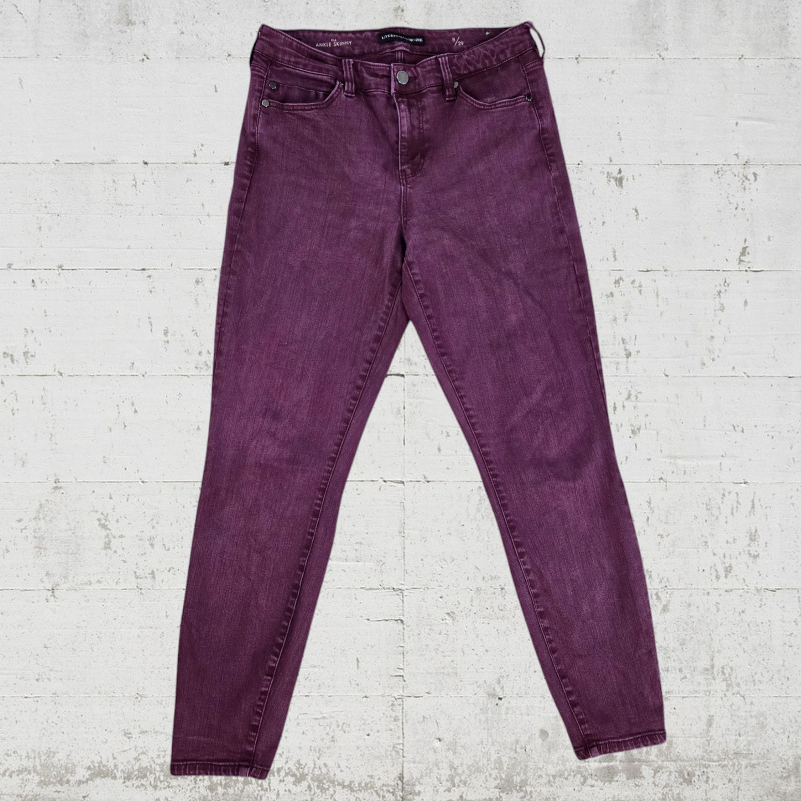Other Liverpool Nic and Zoe Black Cherry Skinny Jeans Size 8 Size 30" / US 8 / IT 44 - 2 Thumbnail