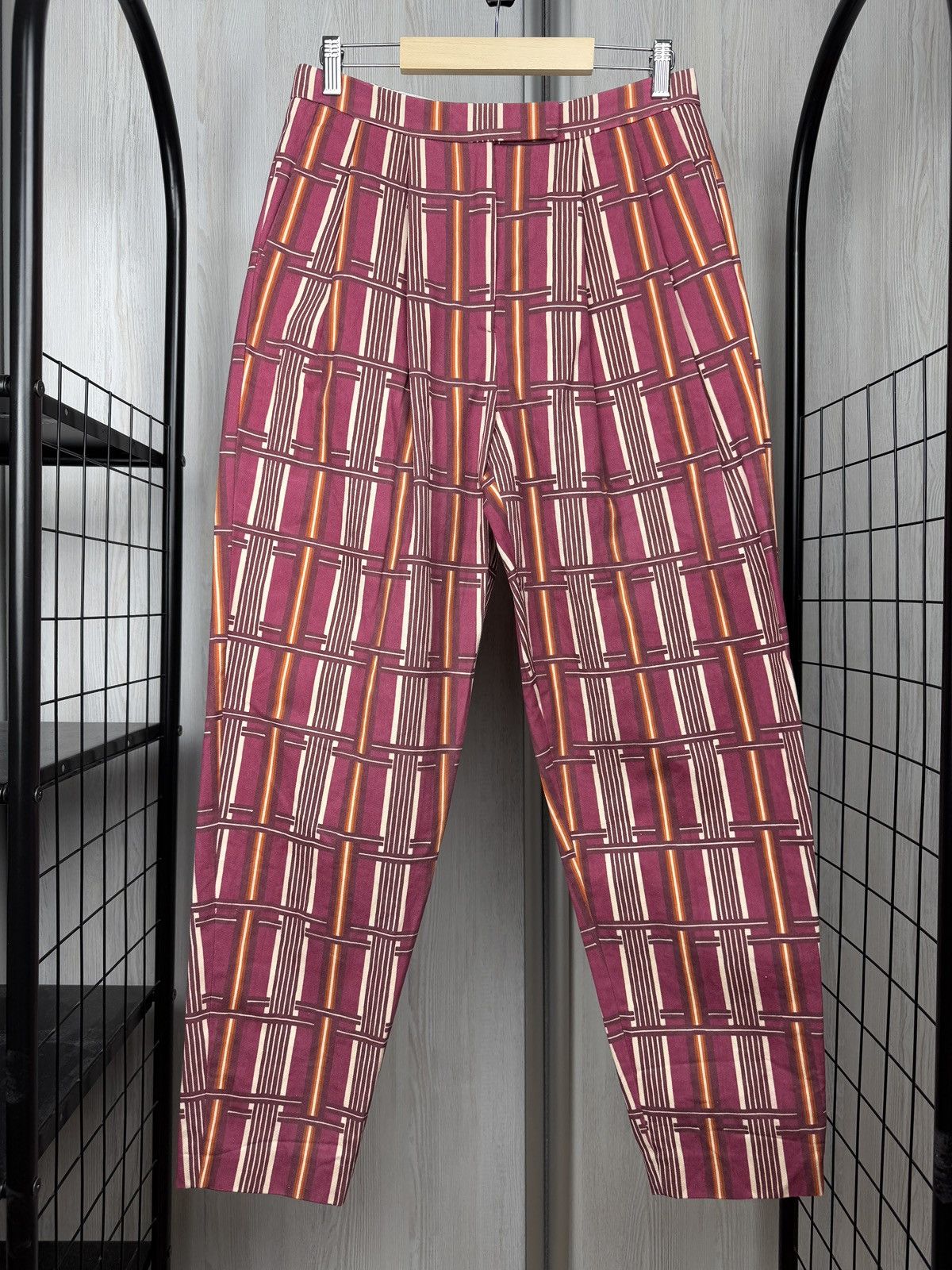 Chloe Chloe Stora geometrical pattern striped plaid cotton pants Size 27" / US 4 / IT 40 - 2 Thumbnail