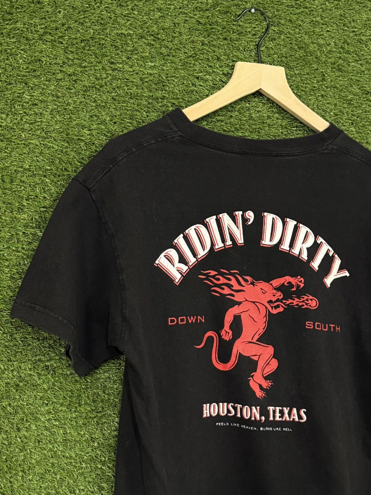 Vintage Ridin Dirty Houston Texas Fire Ball Liquor Hell Black Medium Size US M / EU 48-50 / 2 - 2 Thumbnail