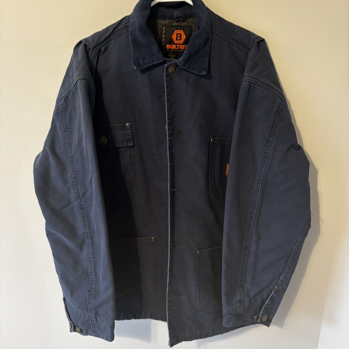 Vintage Builtrite Navy Carhartt Style Blanket Lined Chore Jacket Size US M / EU 48-50 / 2 - 1 Thumbnail