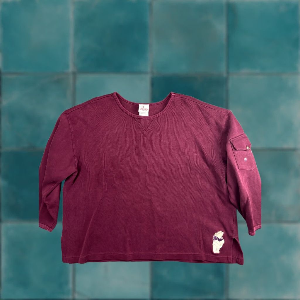Disney VINTAGE Walt Disney Winnie the Pooh Embroidered Shirt Womens XXL Maroon Crew Neck Size XXL / US 16-18 / IT 52-54 - 1 Thumbnail