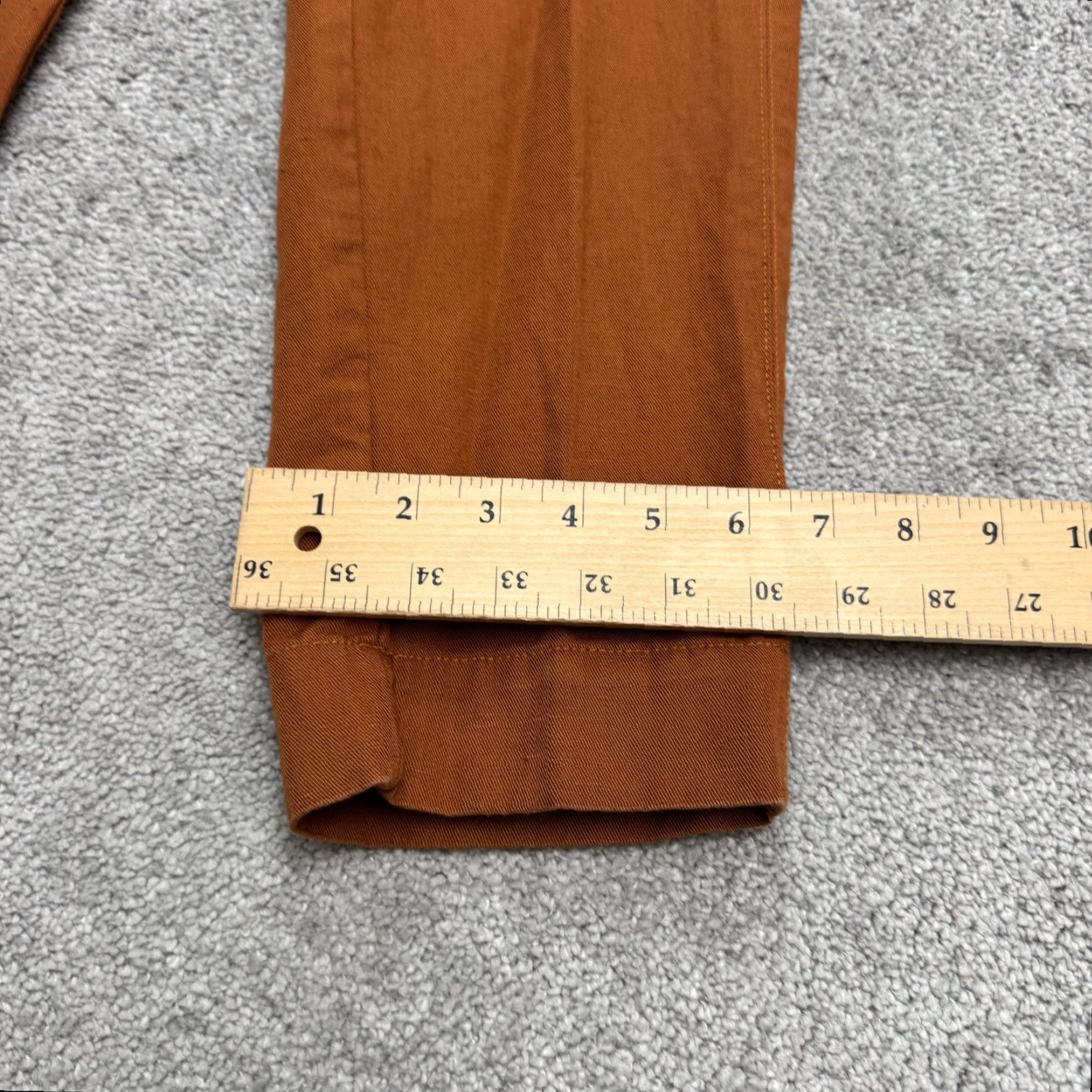 Gap VINTAGE Gap Reissue Linen Cotton Tapered Leg Cargo Pants Trouser Womens 2 Rust Brown Size 26" / US 2 / IT 38 - 5 Thumbnail