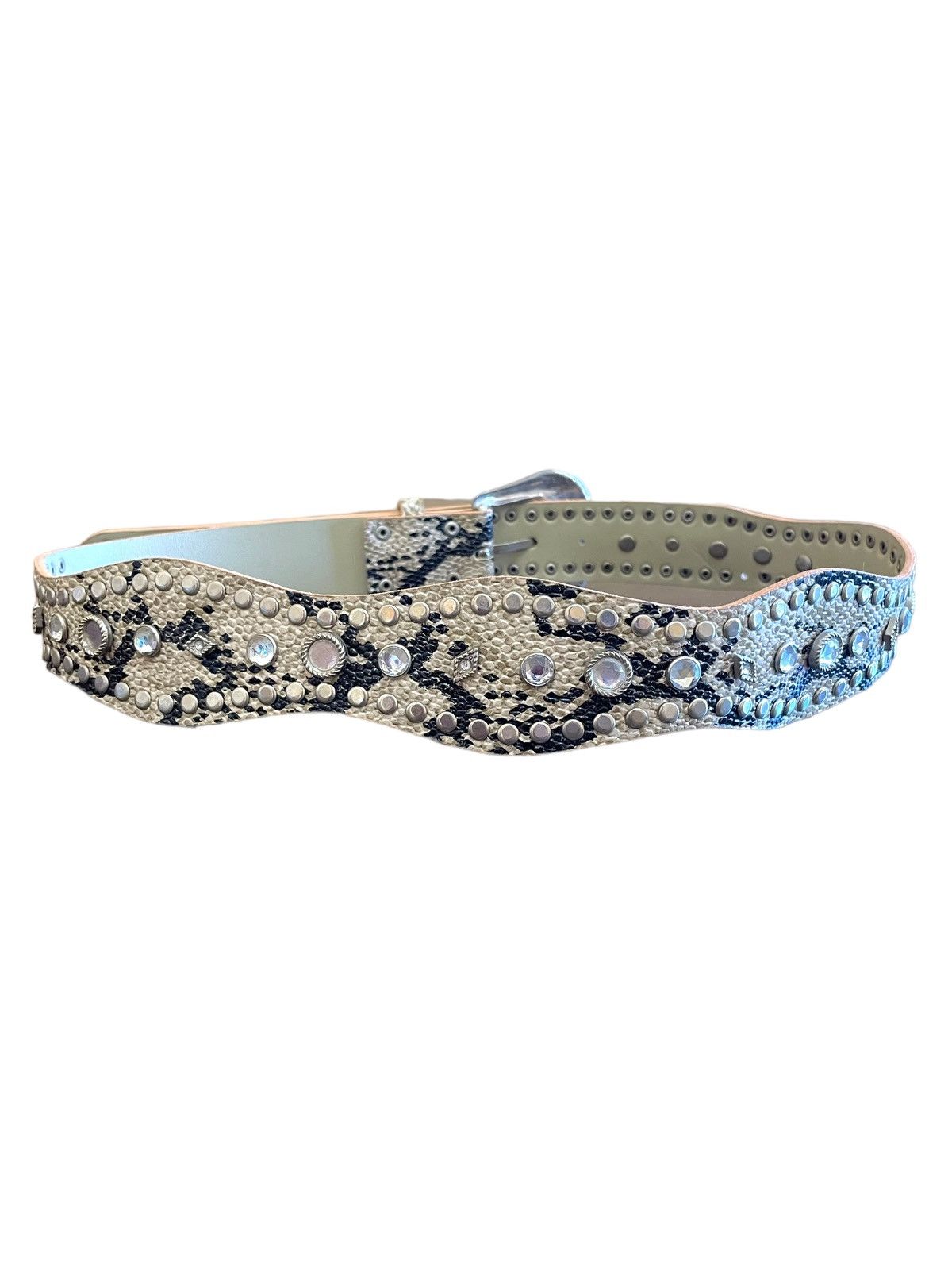 Hysteric Glamour × Tornado Mart Vintage Hysteric Style Studded Rhinestones Snake Skin Belt Size ONE SIZE - 6 Thumbnail