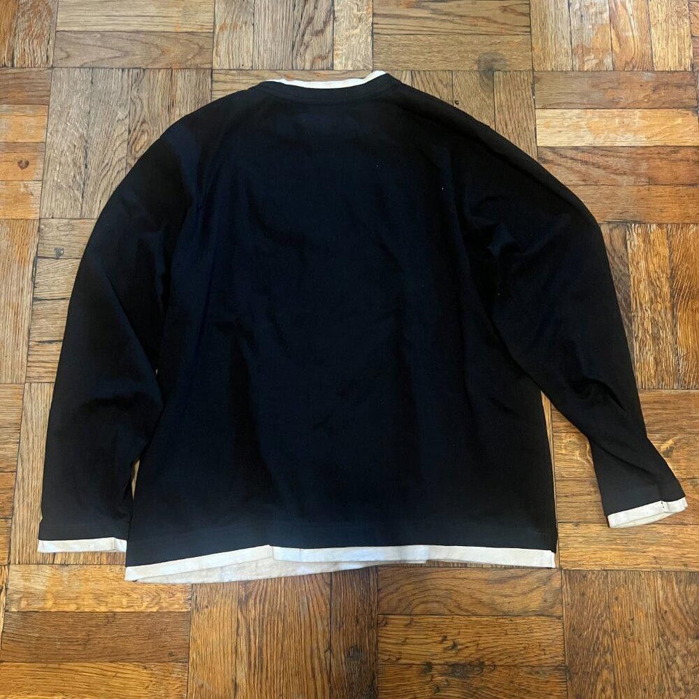 Designer AKINGS Double Hem L/S T-shirt - Black (Size M) Size US M / EU 48-50 / 2 - 2 Thumbnail