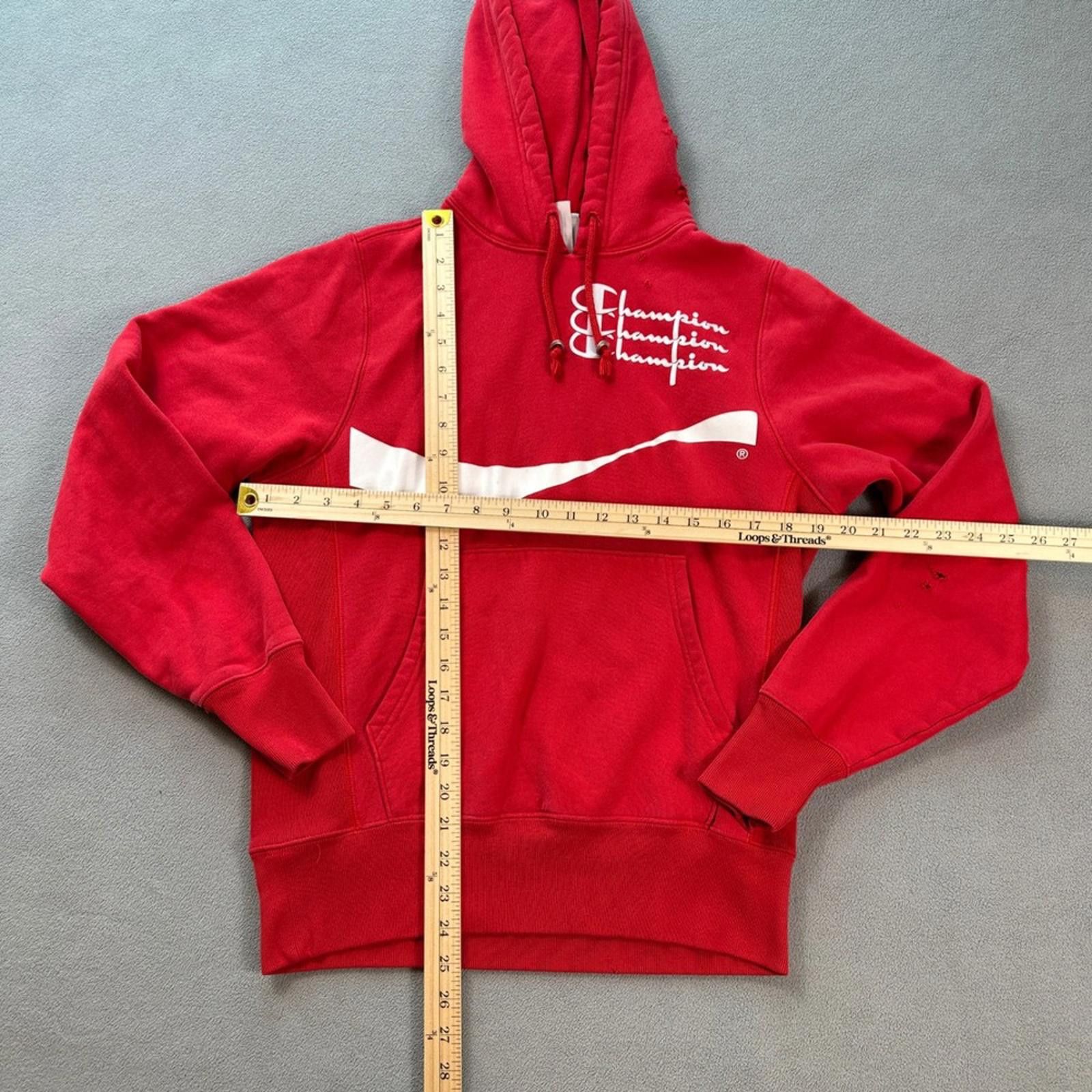 Champion Champion Coca Cola Distressed Hoodie Sweatshirt S Red Size US S / EU 44-46 / 1 - 3 Thumbnail