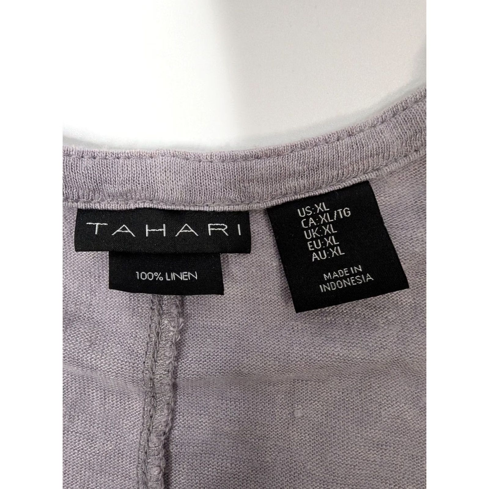 Vintage Tahari Cardigan XL Linen Purple Open Knit Boho Beach Lagenlook Women Shirt 100% Linen Woolfree Size XL / US 12-14 / IT 48-50 - 6 Thumbnail