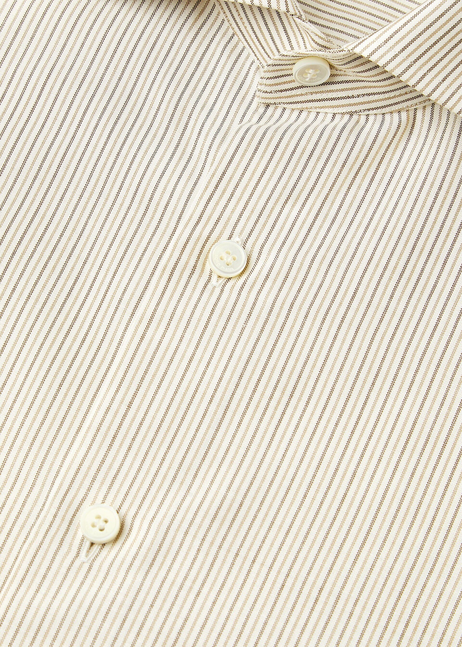 Loro Piana os11x0326 FAQ9820 Filippo Shirt in Taupe Shades Stripes Size US S / EU 44-46 / 1 - 7 Thumbnail