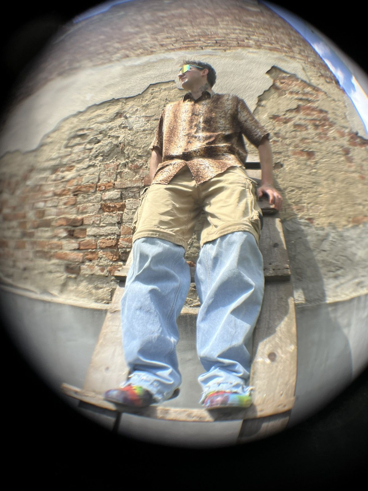 Handmade Custom transformer distressed cargo jeans pants+shorts grung Size US 36 / EU 52 - 1 Thumbnail