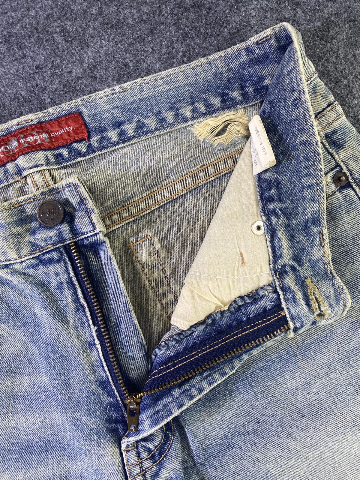 Japanese Brand × Jean G Jon Distressed Blue Wash Flare Denim - J945 Size 30" / US 8 / IT 44 - 5 Thumbnail