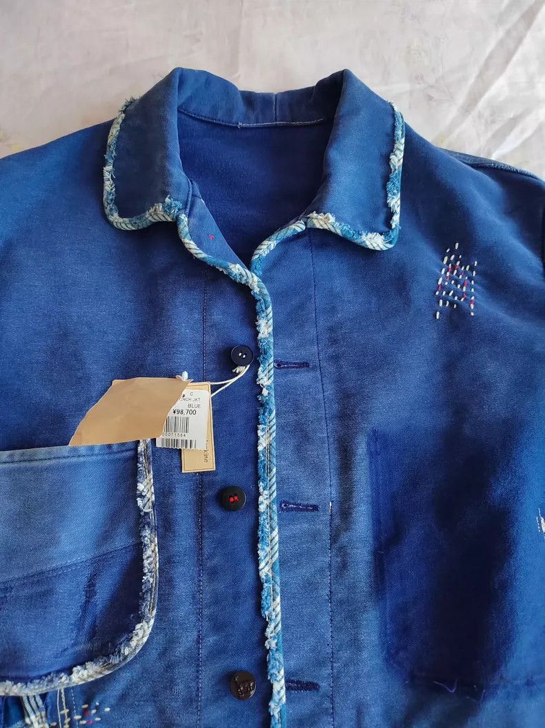 Porter porter Blue Moleskin Work Jacket with Uni Size US M / EU 48-50 / 2 - 9 Thumbnail