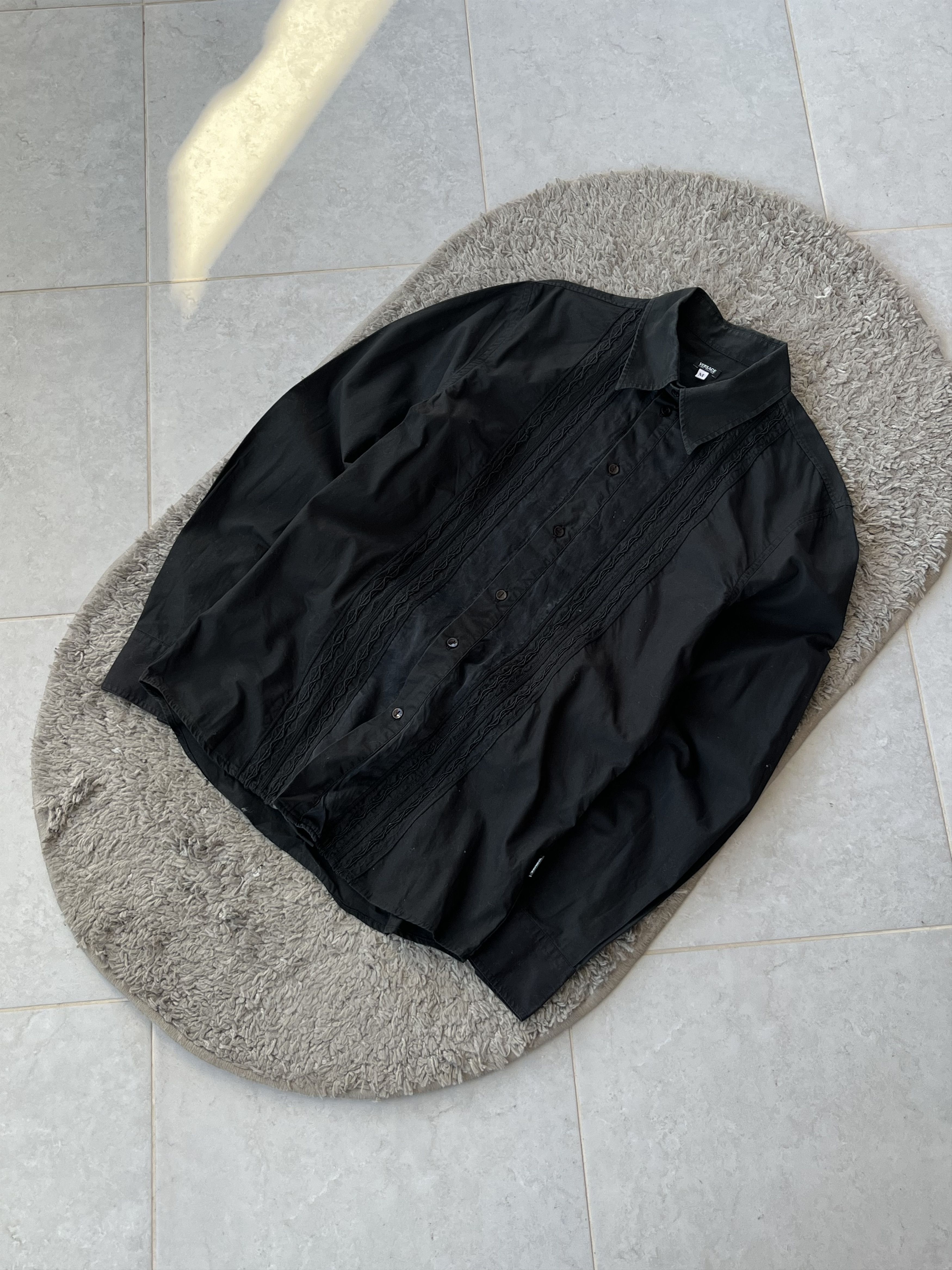 Versace Jeans Couture VERSACE Jeans Couture Vintage Black Baroque Shirt Size US M / EU 48-50 / 2 - 2 Thumbnail