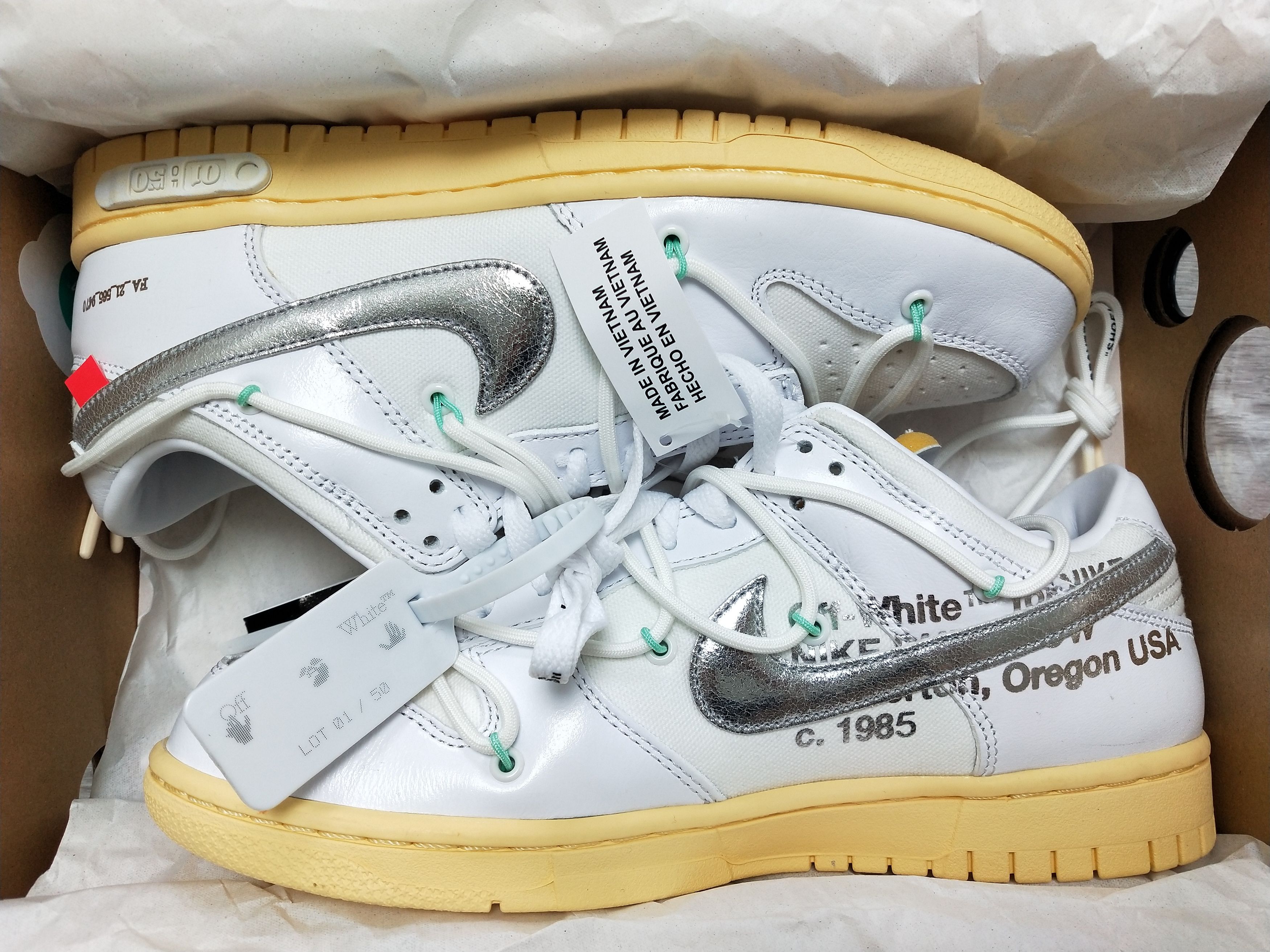 Nike × Off-White Nike Off-White Dunk Low Lot 1/50 Size US 8 / EU 41 - 1 Thumbnail