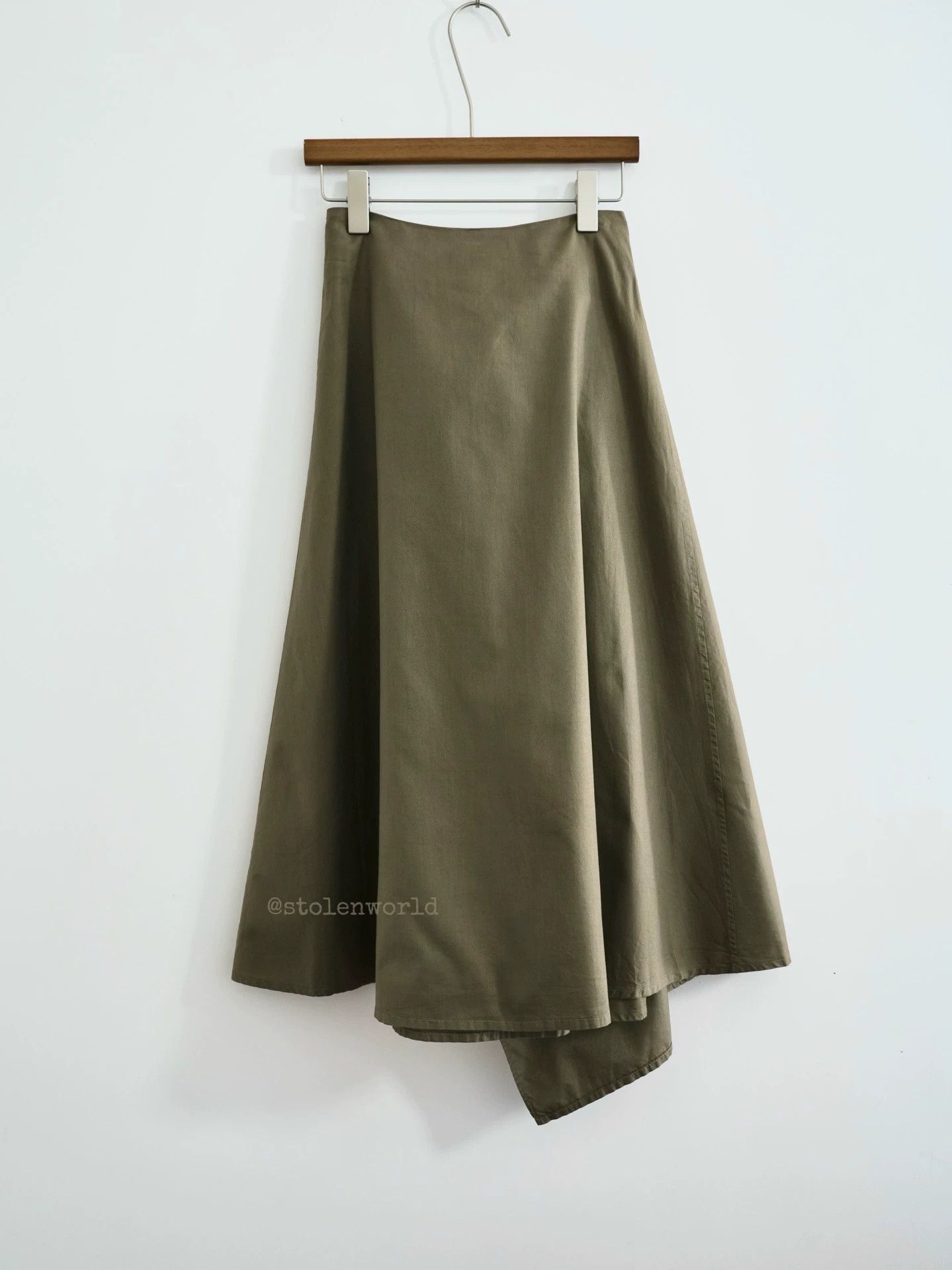 Yohji Yamamoto Yohji Yamamoto Noir Military Green Drape Skirt Size 26" / US 2 / IT 38 - 3 Thumbnail