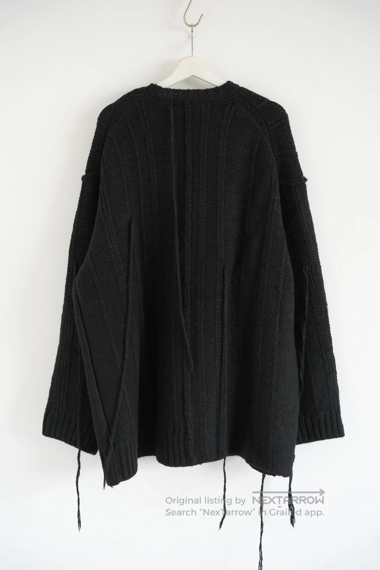 Yohji Yamamoto black oversized wool sweater with ties. Size US L / EU 52-54 / 3 - 2 Thumbnail