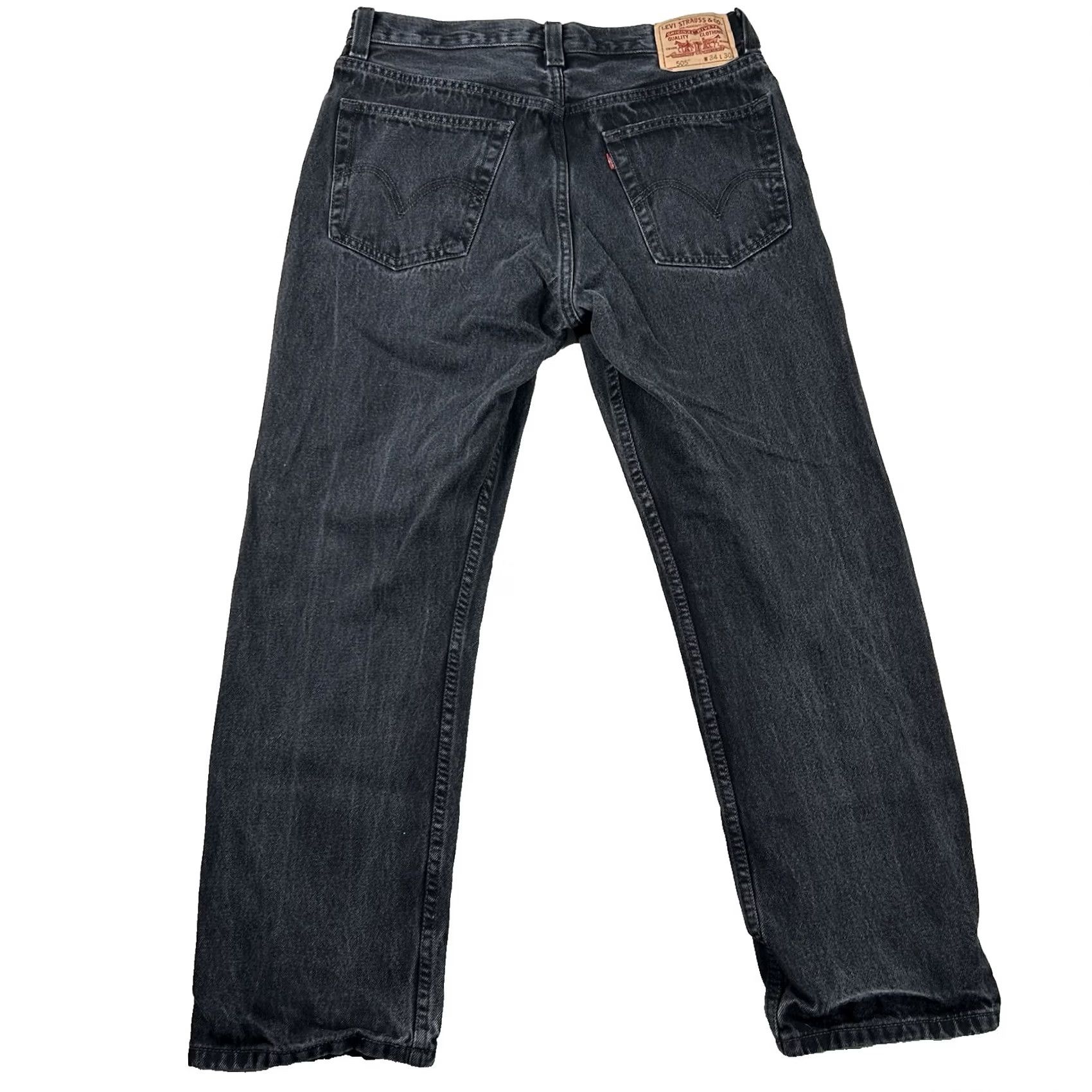 Levi's VINTAGE Levis 505 Jeans Mens Regular Fit Charcoal 34x30 29 Inseam 90s Y2K Denim Cotton Jeans Size US 34 / EU 50 - 2 Thumbnail