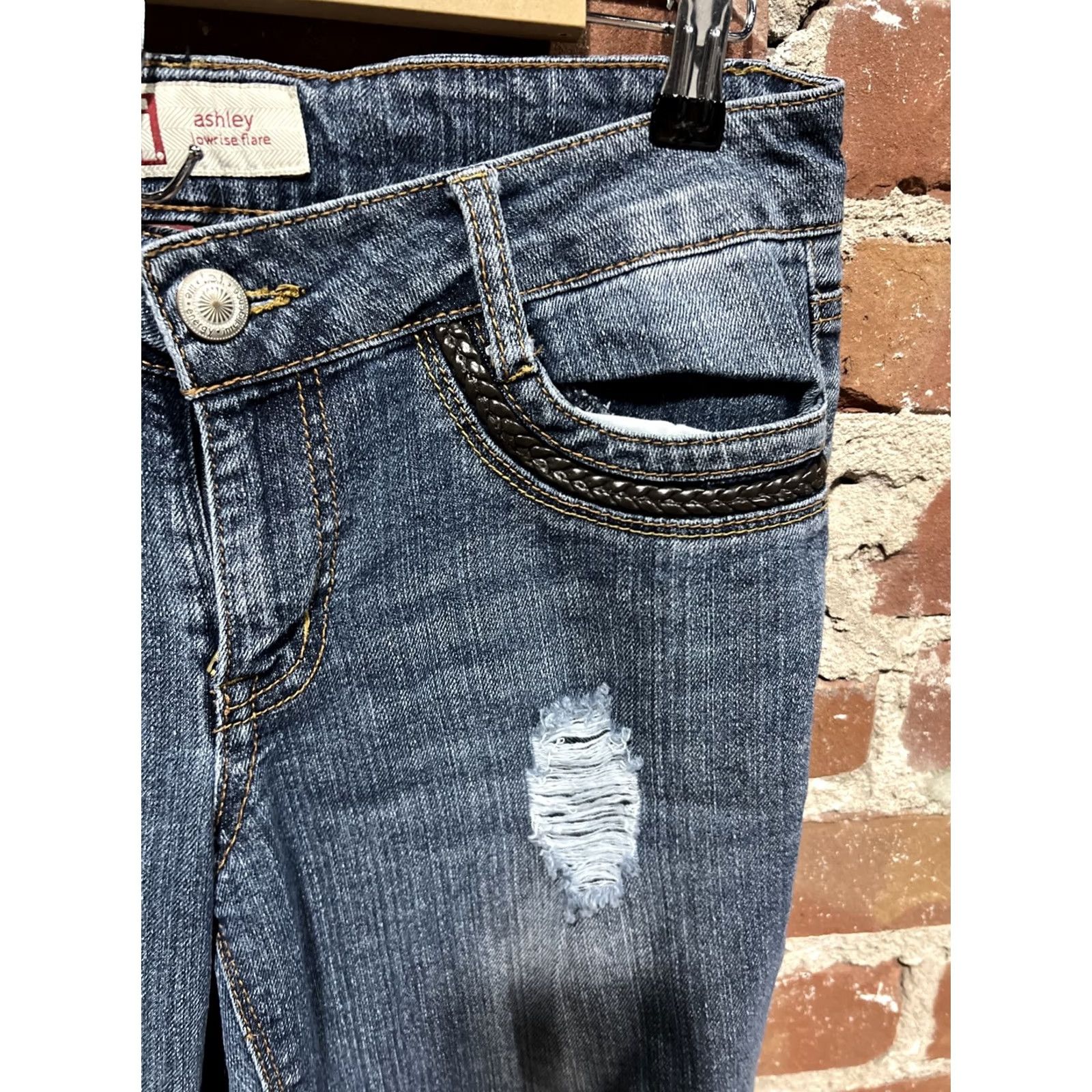 Vintage LEI Jeans Flared Denim 9 Juniors Y2K Boho Mid Rise 31in Inseam 5-Pocket Blue Women Size 30" / US 8 / IT 44 - 3 Thumbnail
