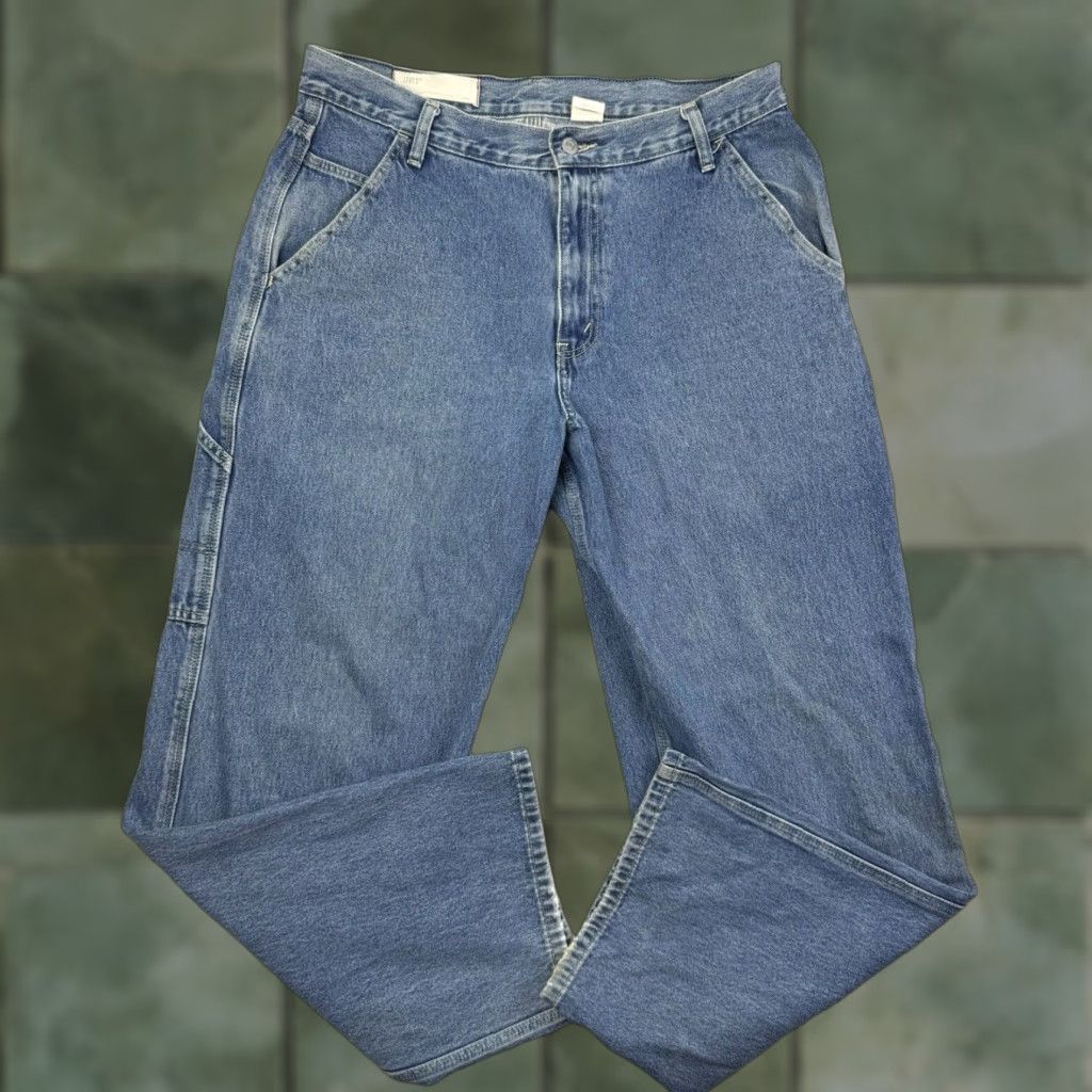 VINTAGE Levi's Carpenter Jeans Men 34x32 Blue Wide-Leg Relaxed Baggy Y2K Grunge 90s Punk Hip Hop Jeans Mens