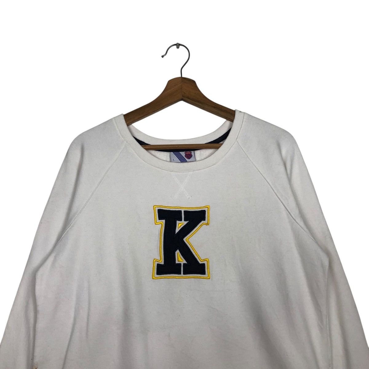 Japanese Brand × Vintage 📌Vintage Sweatshirt Rich White K.Swiss Small Pony Size US L / EU 52-54 / 3 - 4 Thumbnail