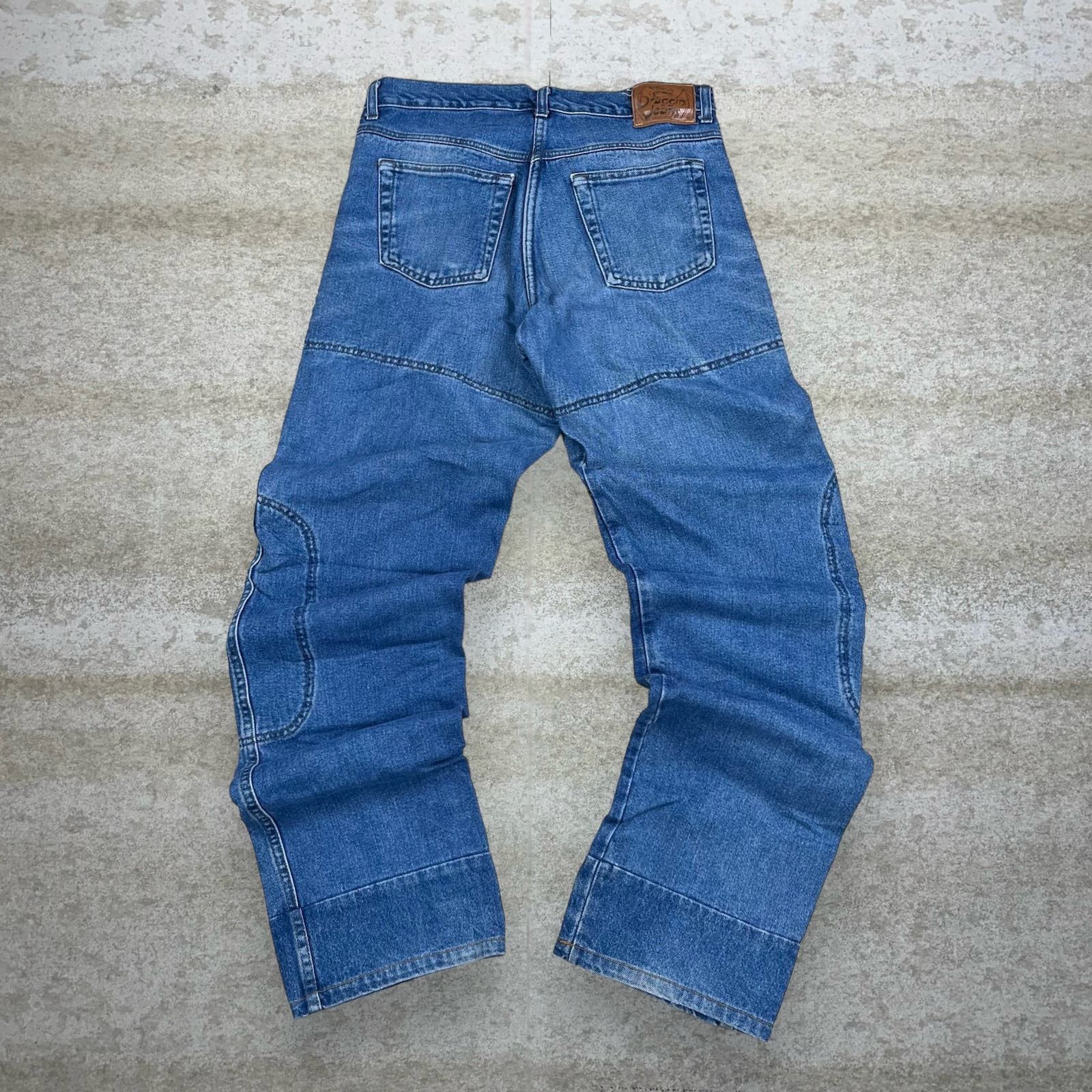 image of Crazy Draggin Jeans Relaxed Fit Medium Wash Skater in Blue, Men's (Size 32)
