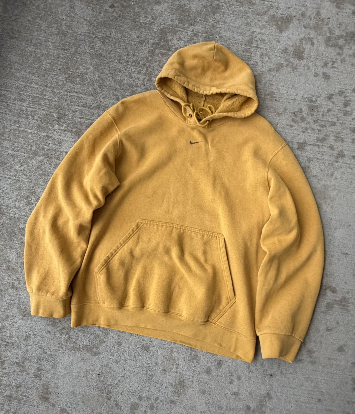 Nike Y2K Nike Center Swoosh Yellow Hoodie Size US M / EU 48-50 / 2 - 12 Thumbnail
